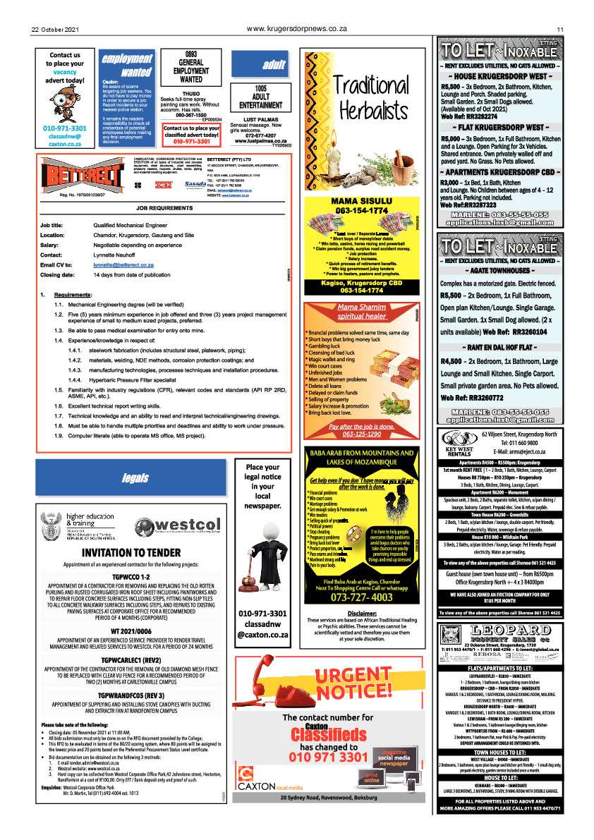 Krugersdorp News 22 October 2021 page 11