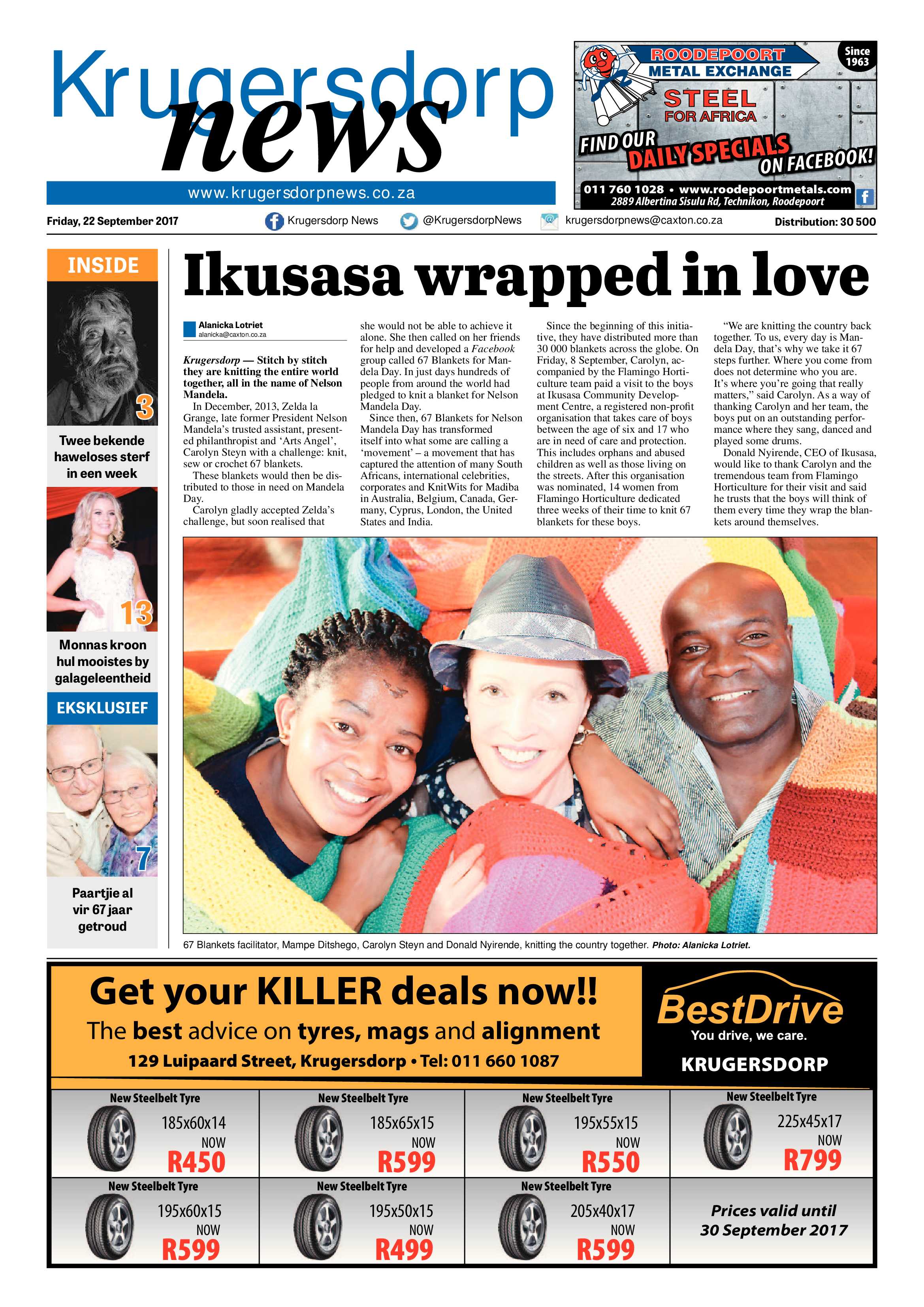 Krugersdorp News 22 September 2017 page 1