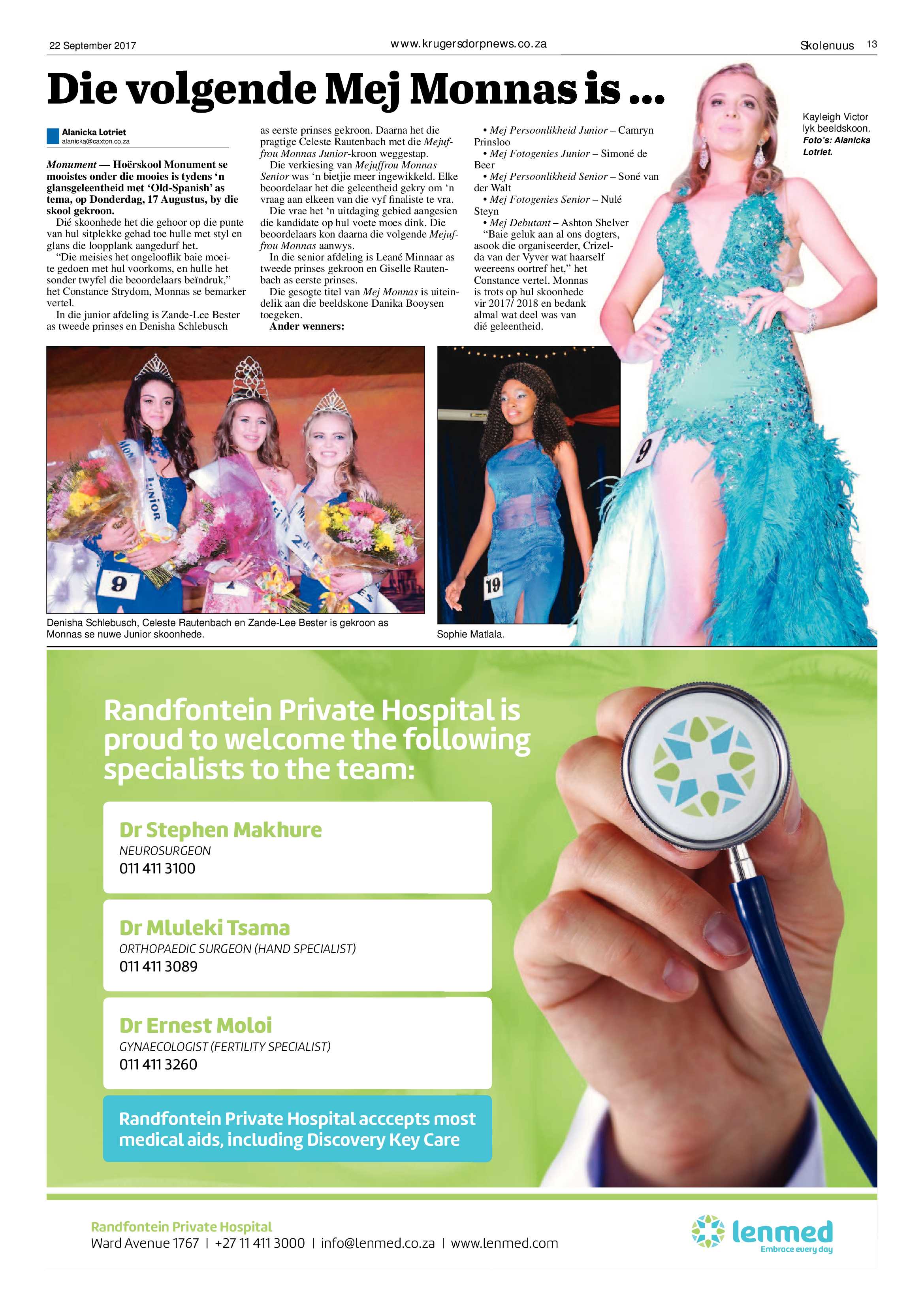 Krugersdorp News 22 September 2017 page 13