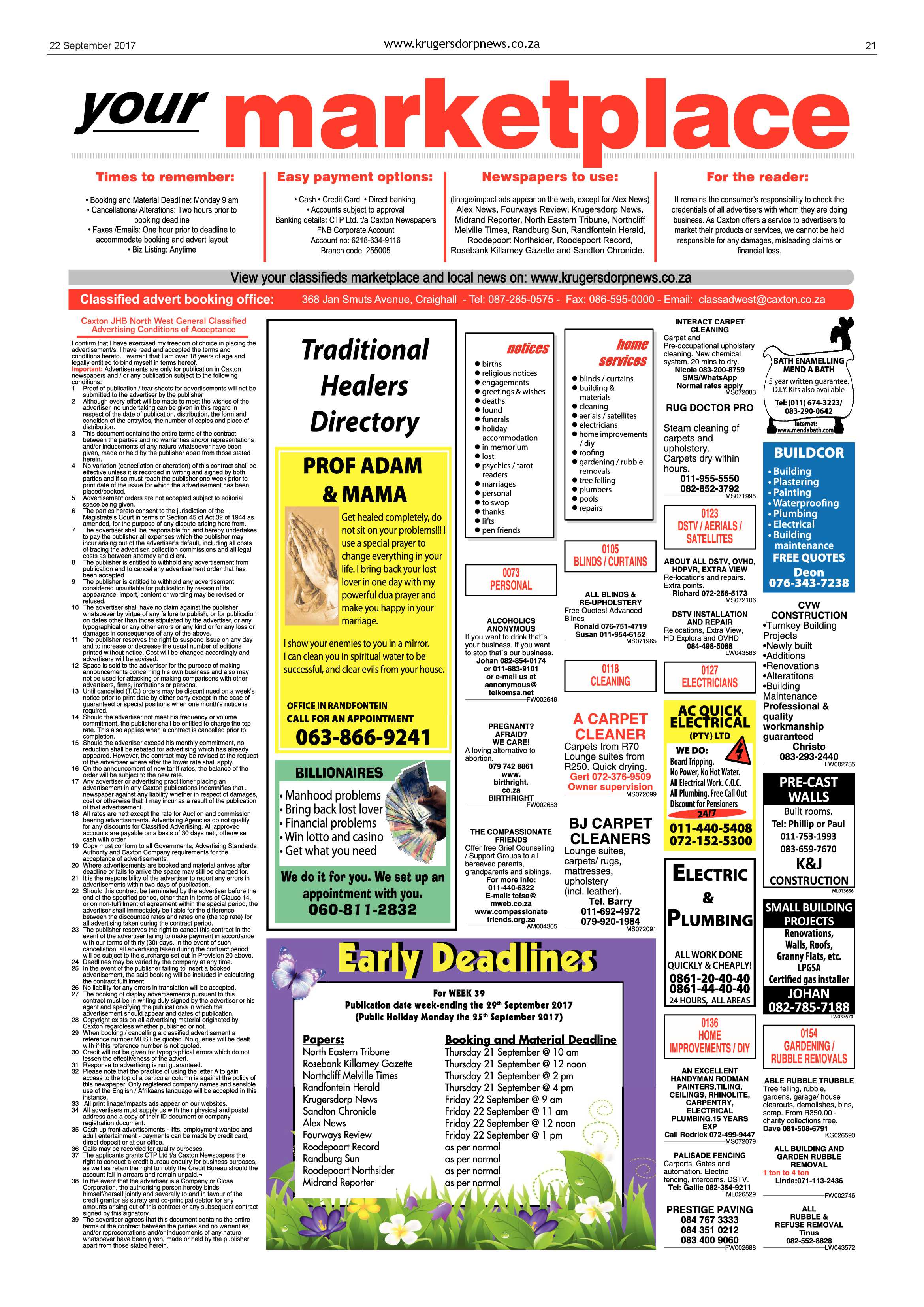 Krugersdorp News 22 September 2017 page 21