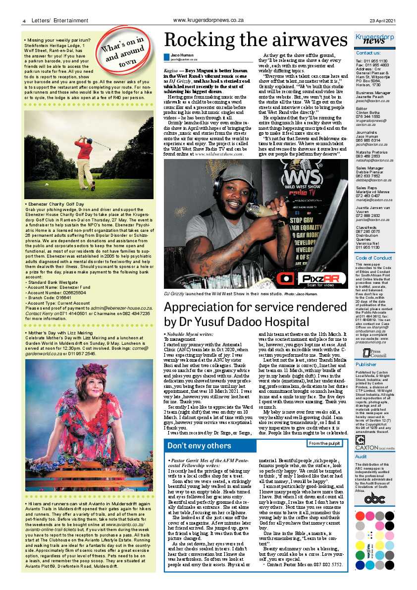 Krugersdorp News 23 April 2021 page 4