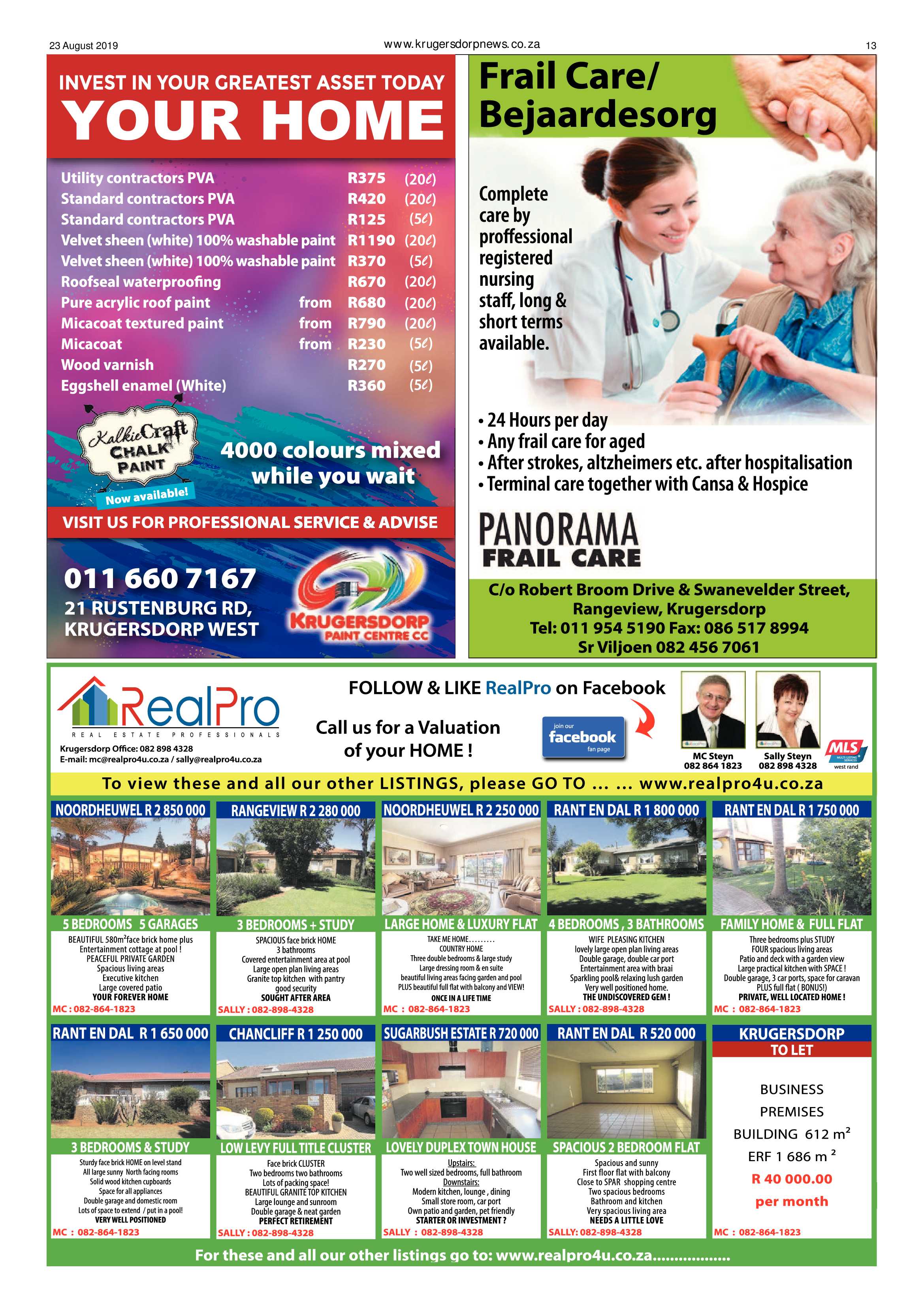 Krugersdorp News 23 August 2019 page 13