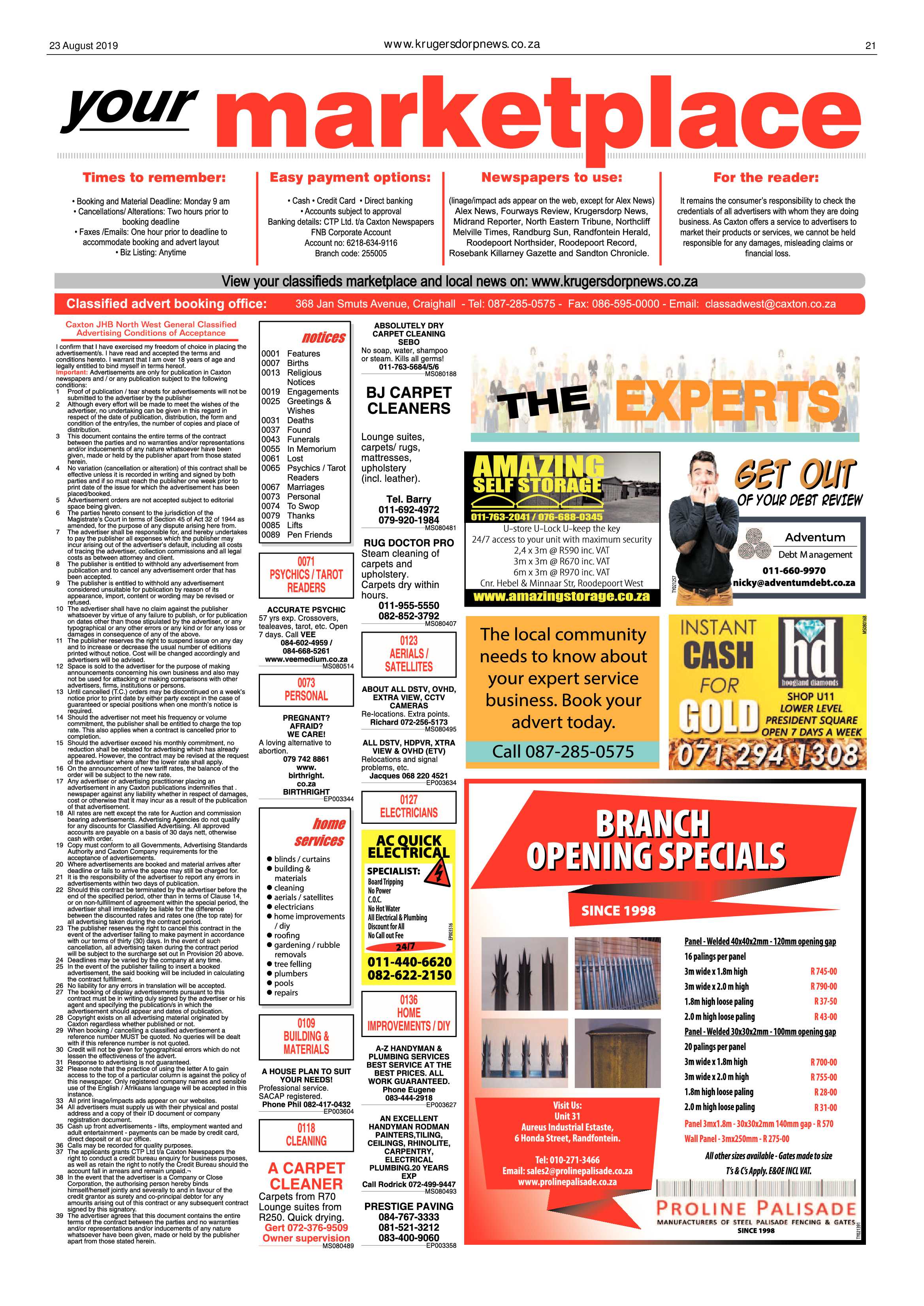 Krugersdorp News 23 August 2019 page 21