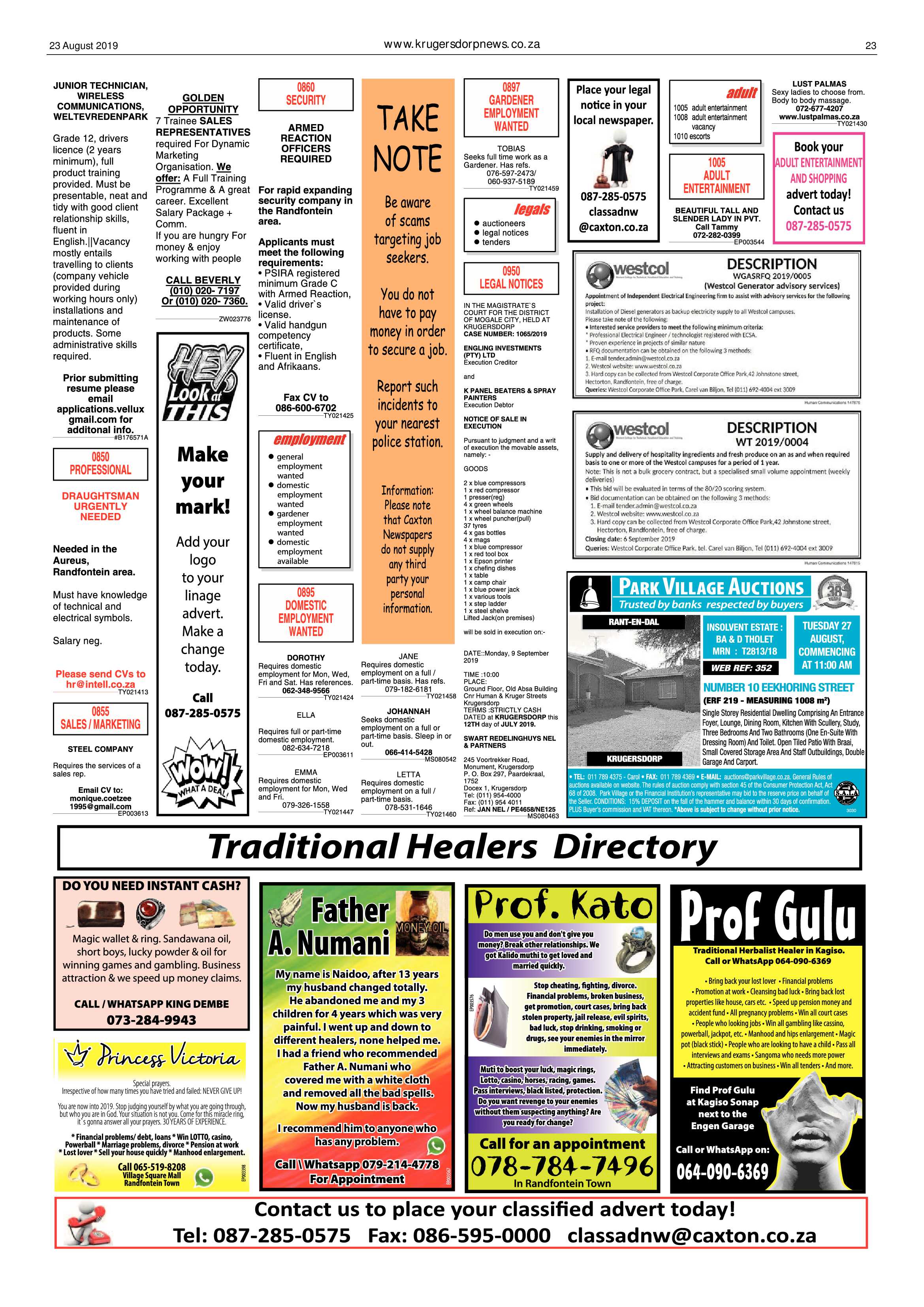 Krugersdorp News 23 August 2019 page 23