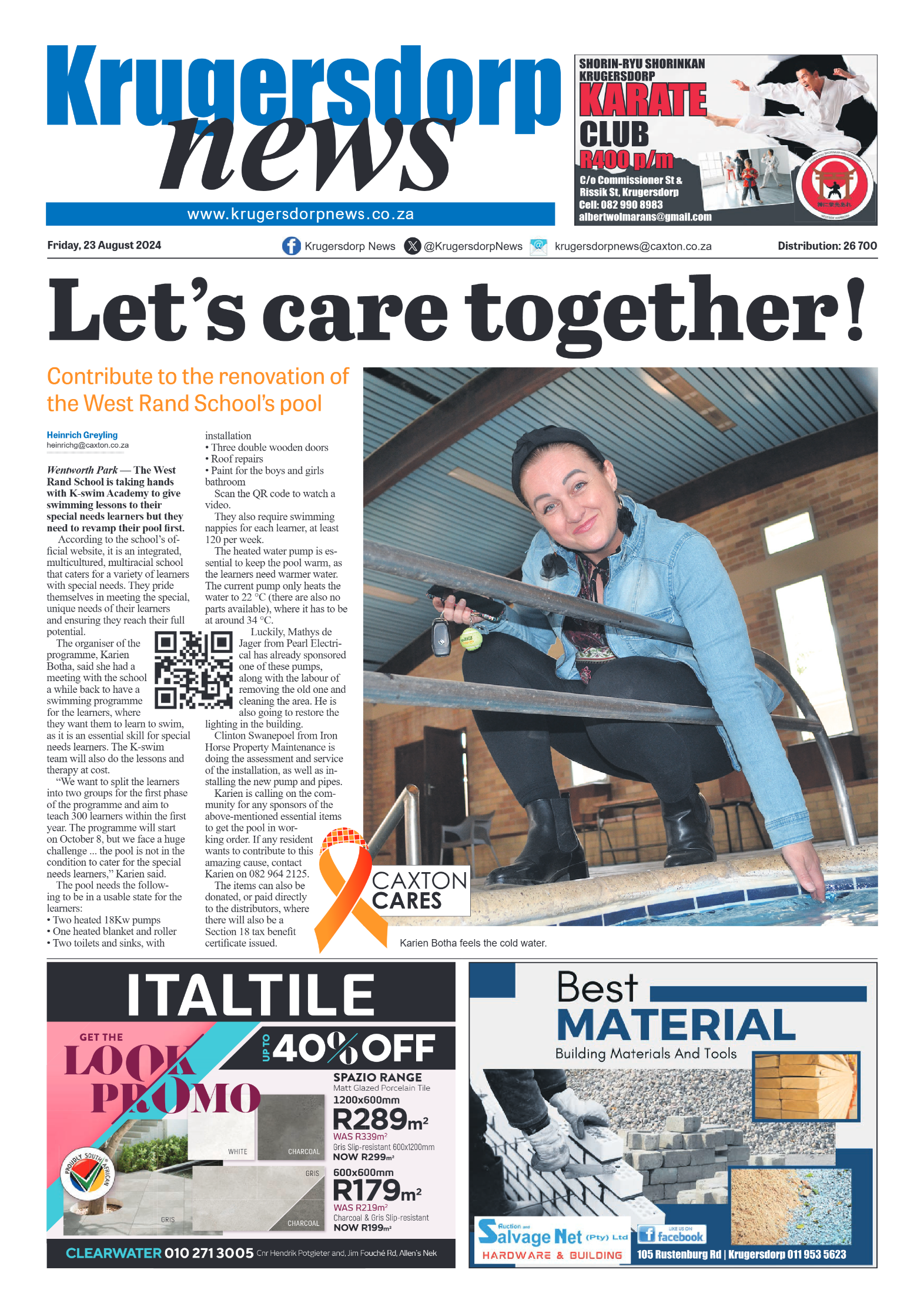 Krugersdorp News 23 August 2024 page 1
