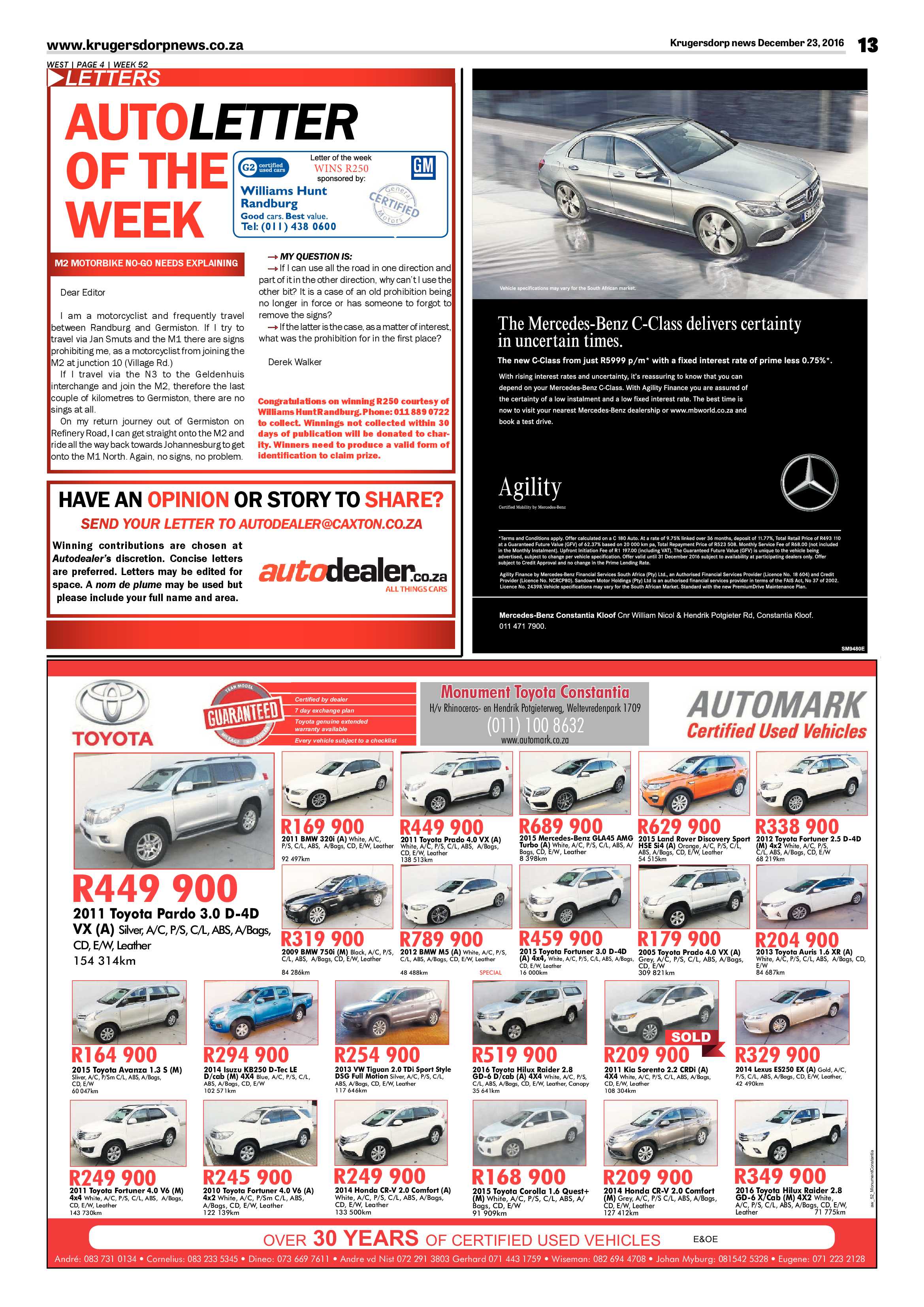 Krugersdorp News 23 December 2016 page 13