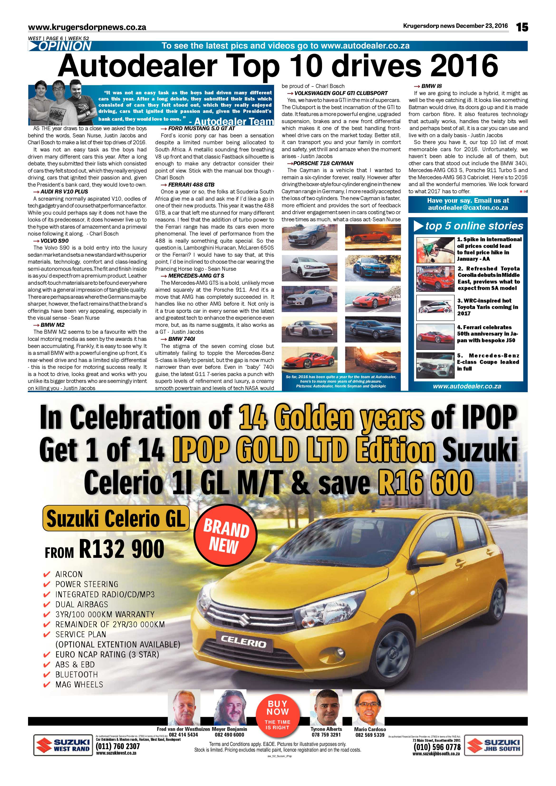 Krugersdorp News 23 December 2016 page 15