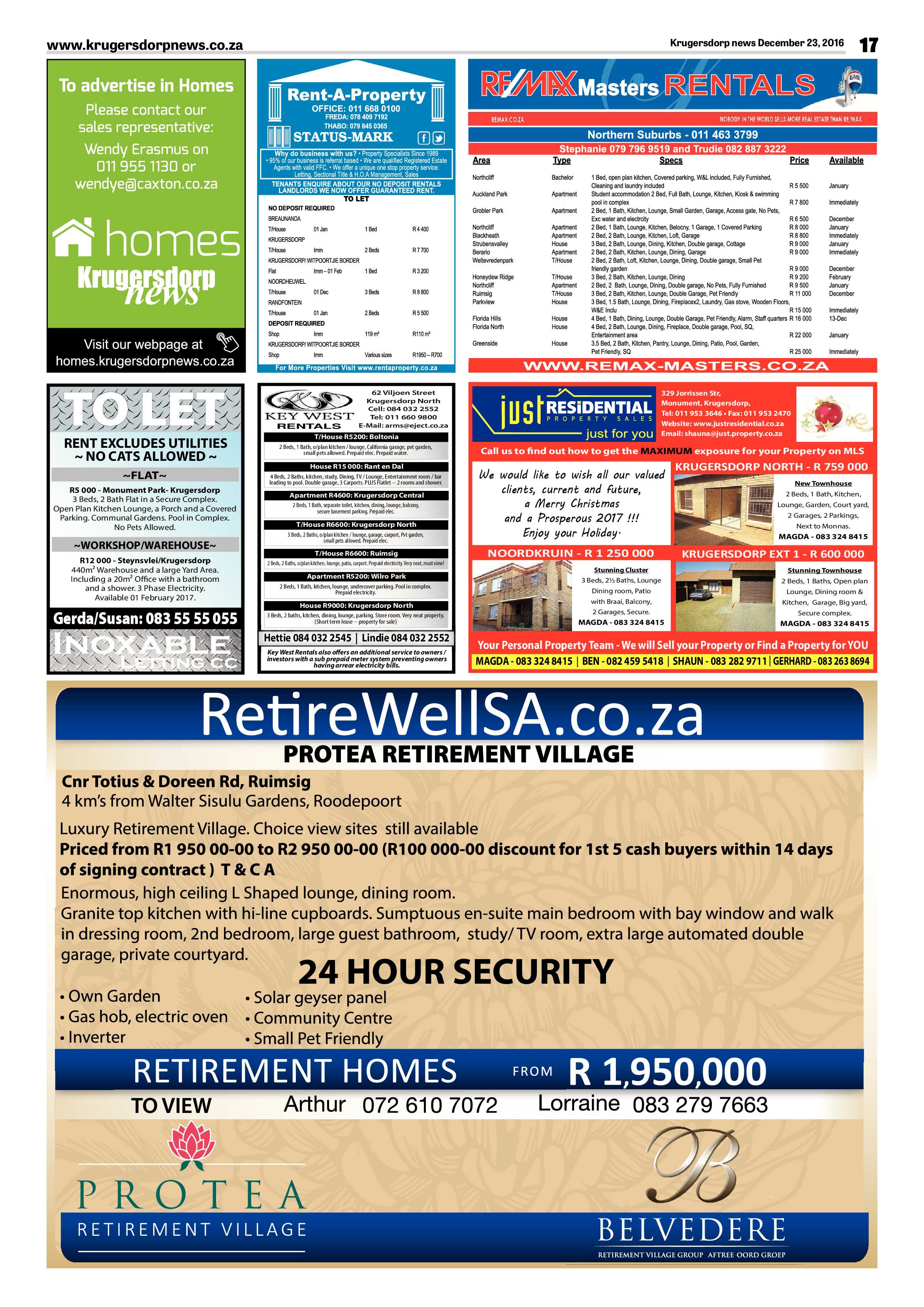 Krugersdorp News 23 December 2016 page 17