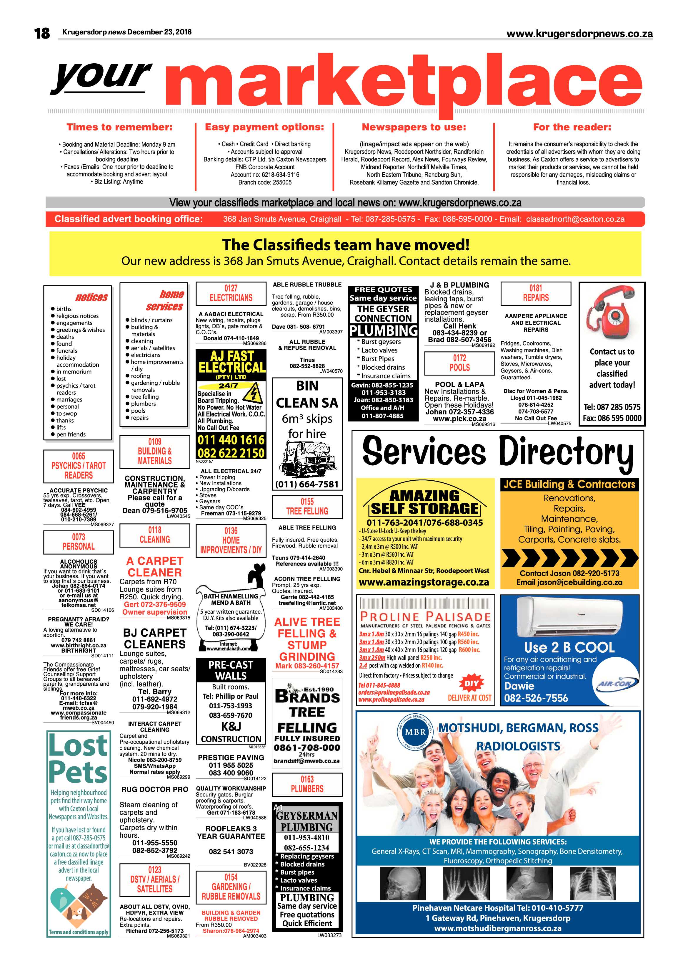 Krugersdorp News 23 December 2016 page 18