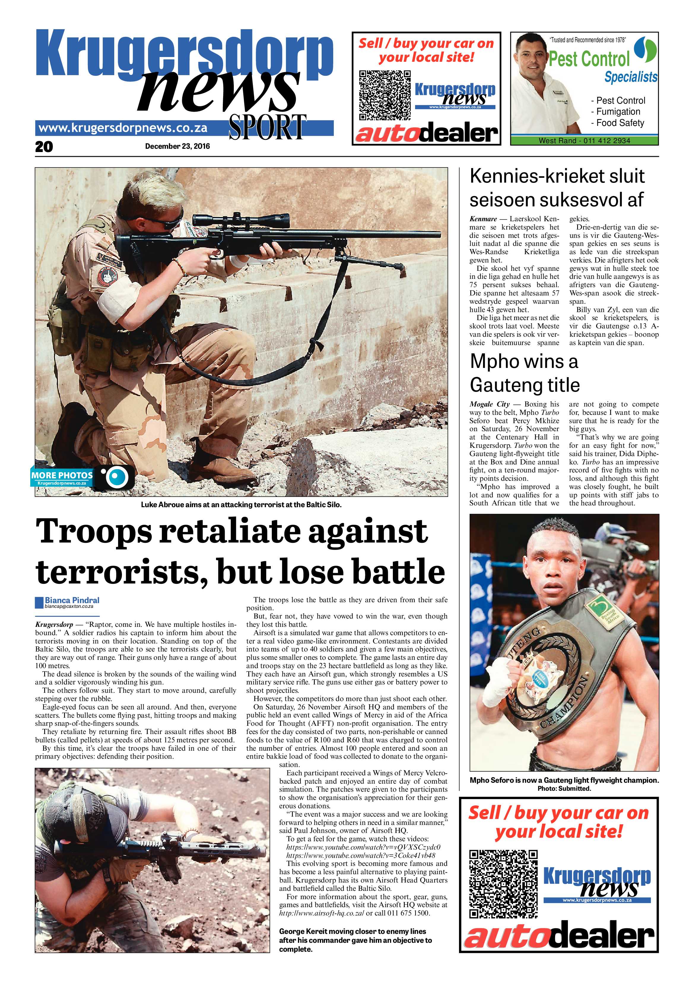 Krugersdorp News 23 December 2016 page 20