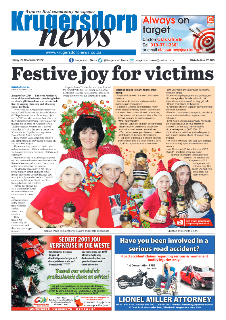 Krugersdorp News 23 December 2022 page 1