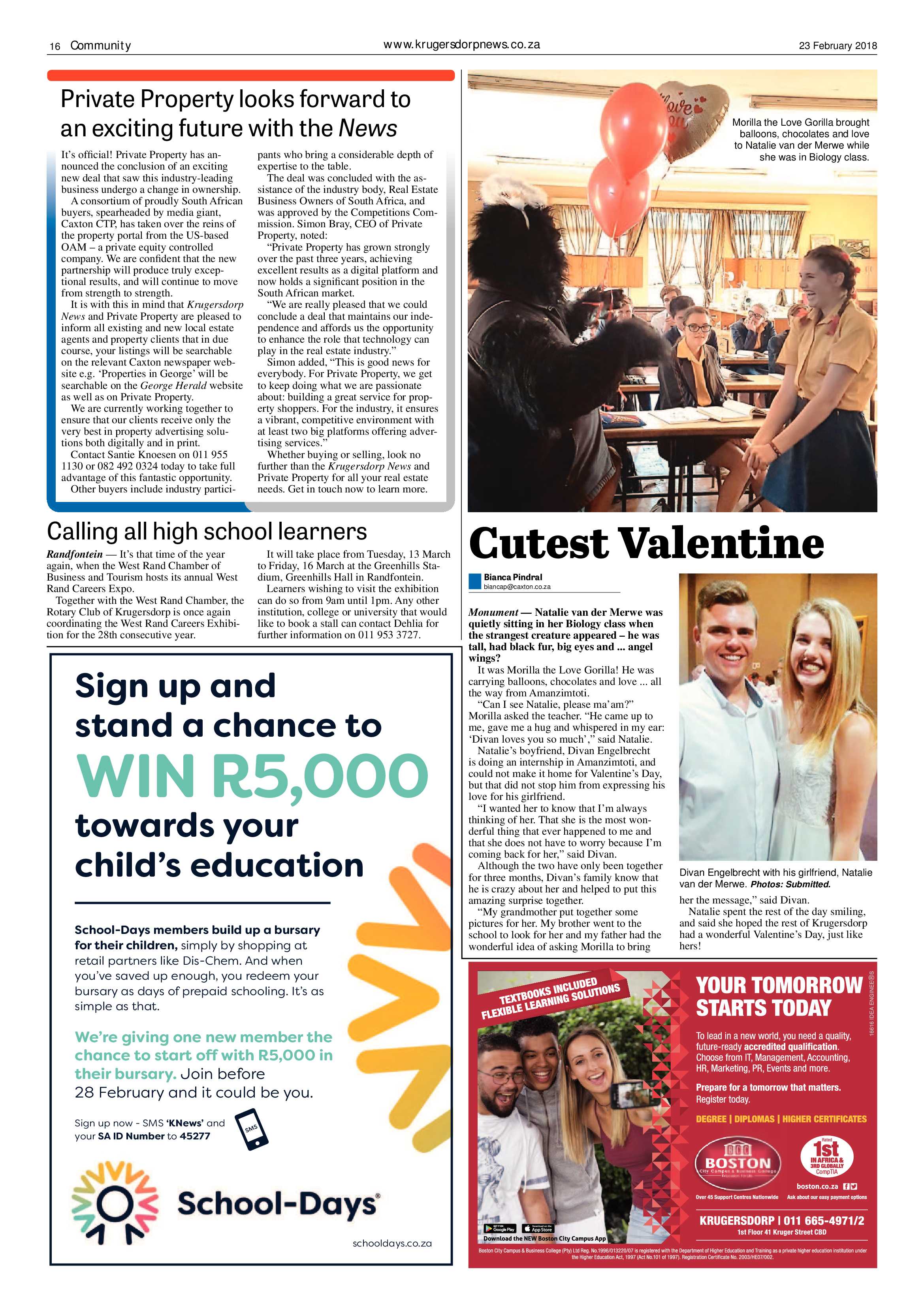 Krugersdorp News 23 February 2018 page 16