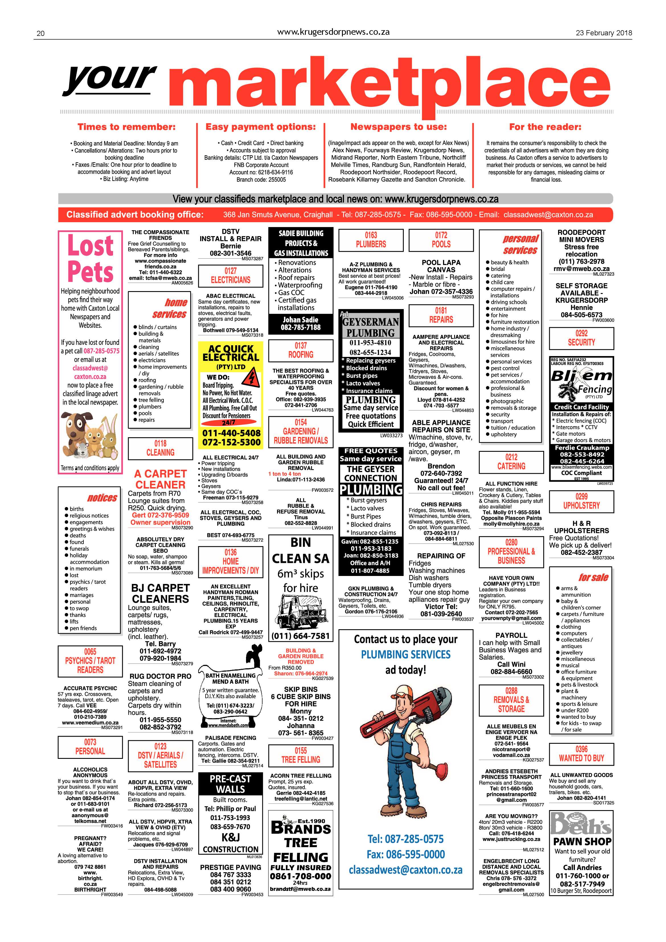 Krugersdorp News 23 February 2018 page 20