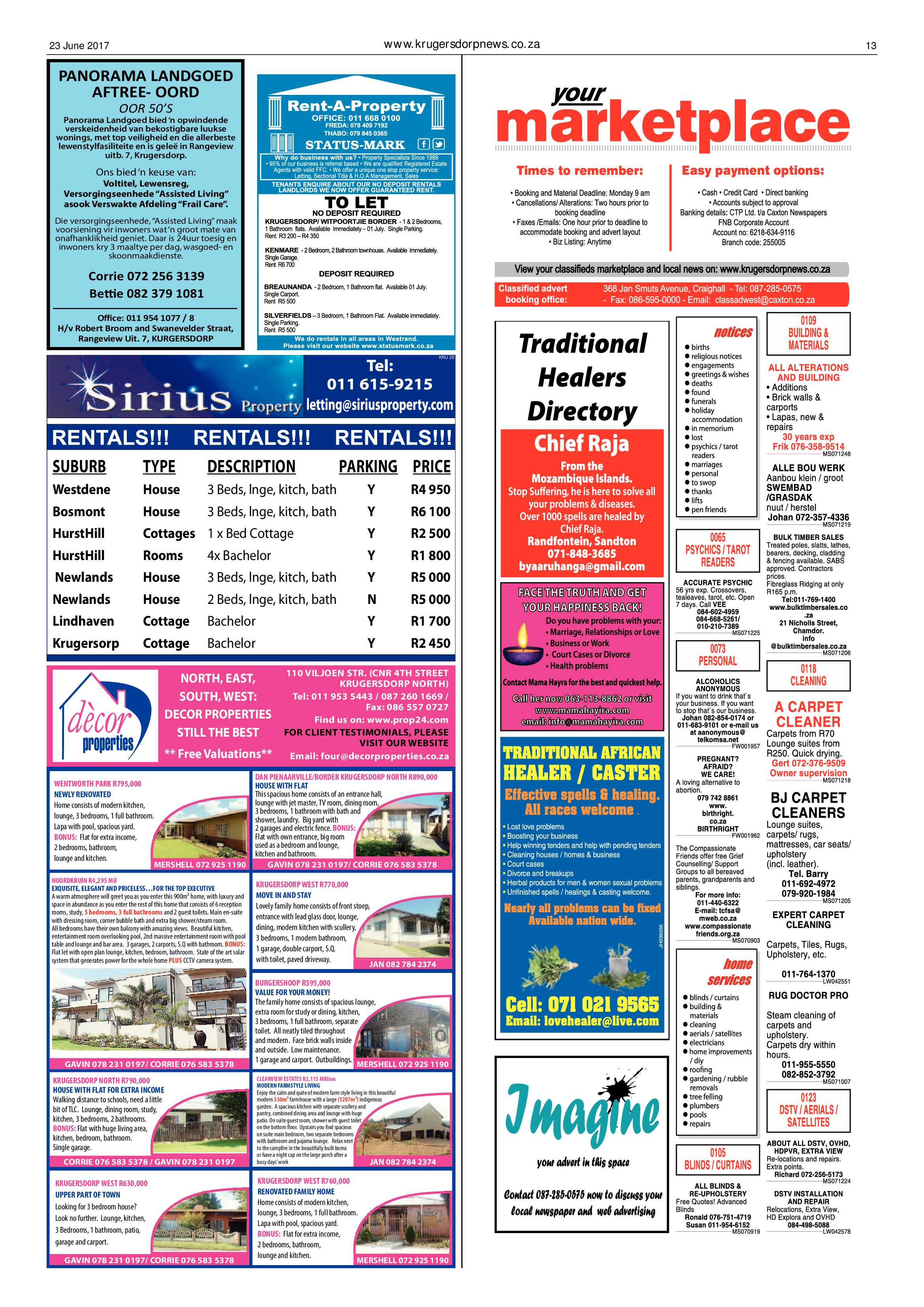 Krugersdorp News 23 June 2017 page 13