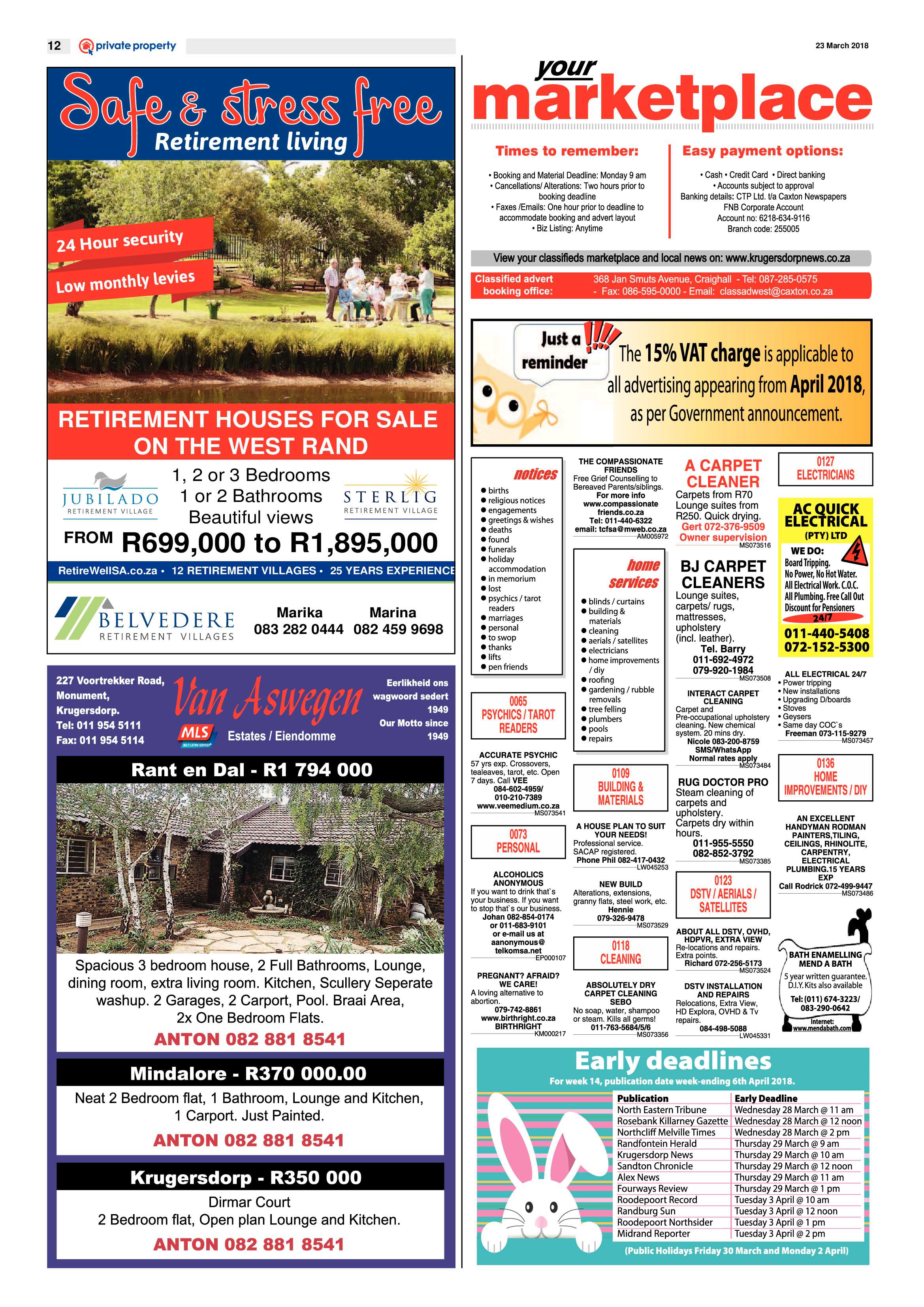 Krugersdorp News 23 March 2018 page 12