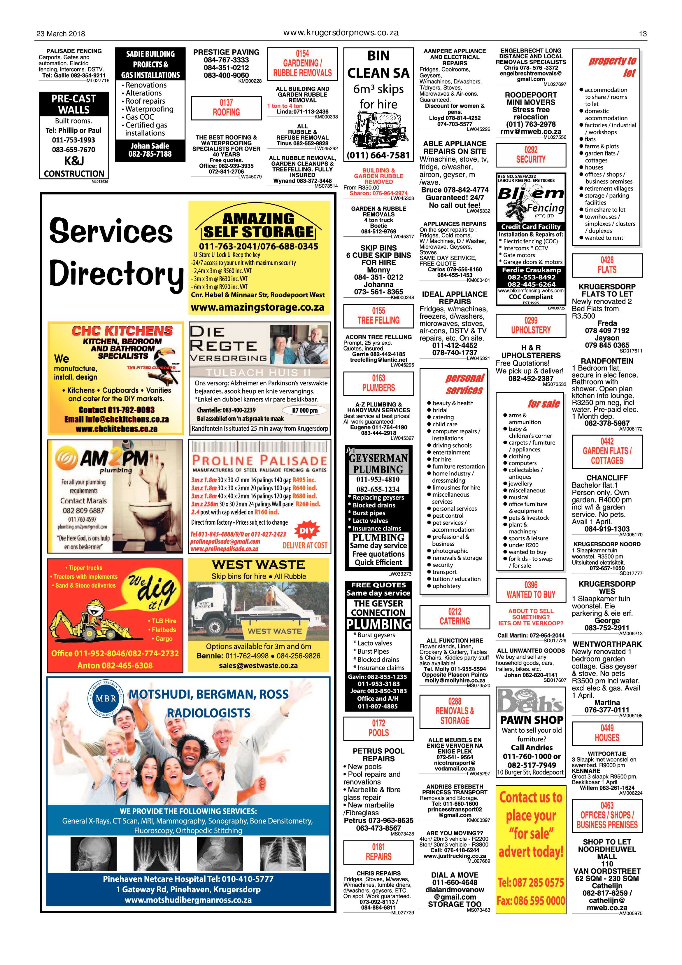 Krugersdorp News 23 March 2018 page 13