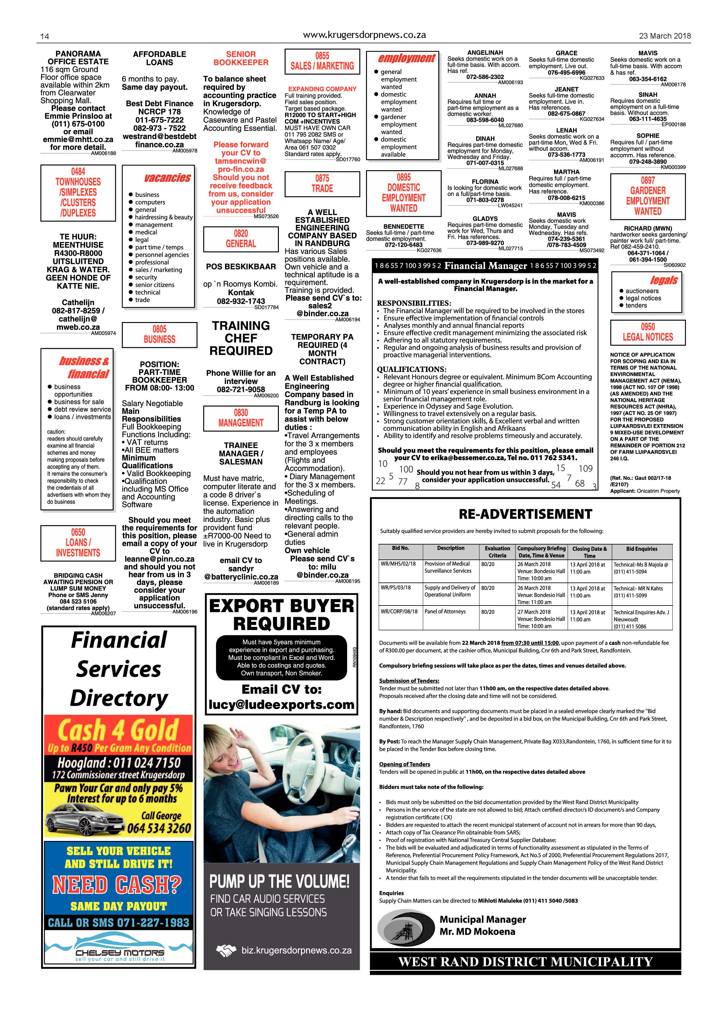 Krugersdorp News 23 March 2018 page 14
