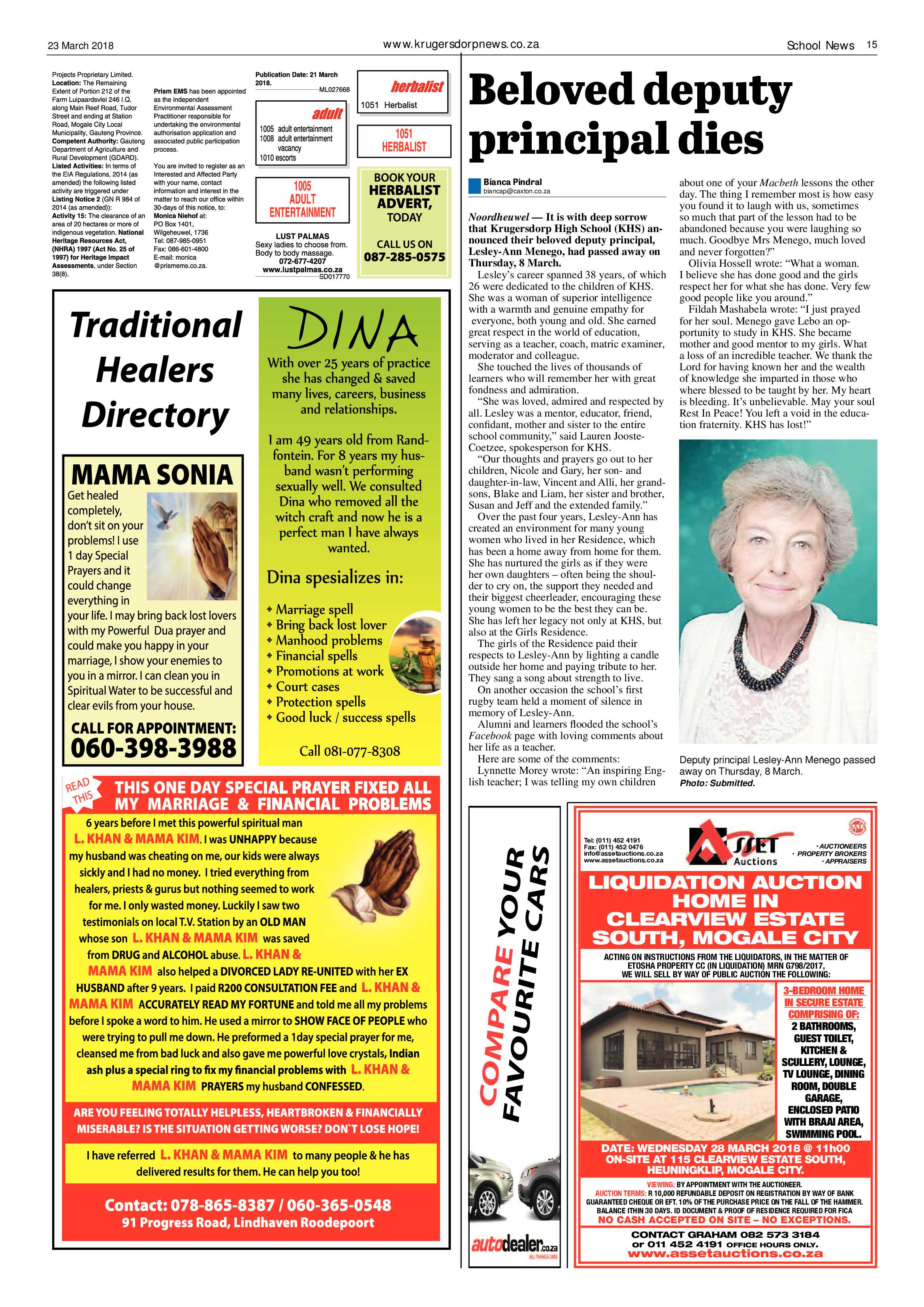 Krugersdorp News 23 March 2018 page 15