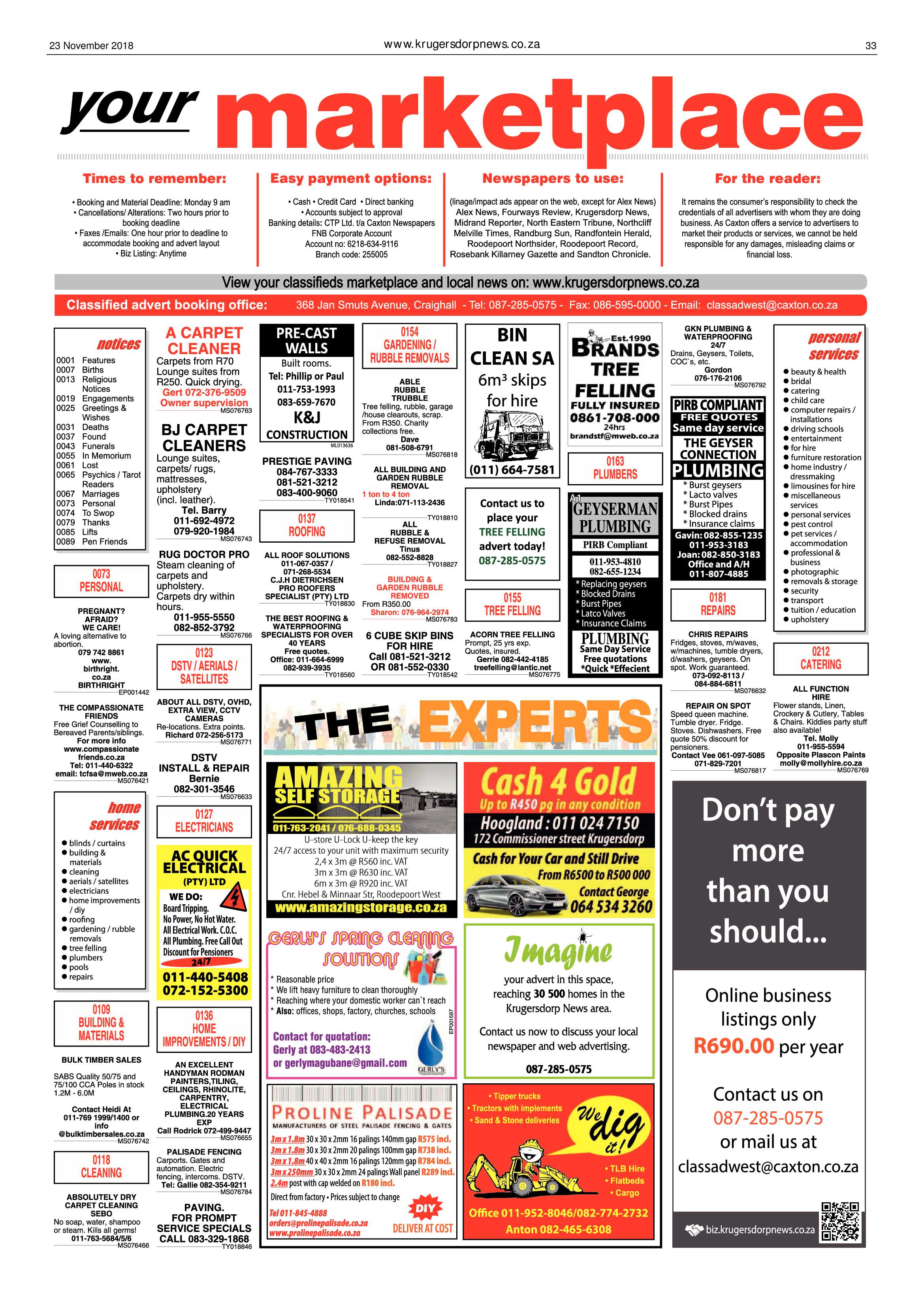 Krugersdorp News 23 November 2018 page 33