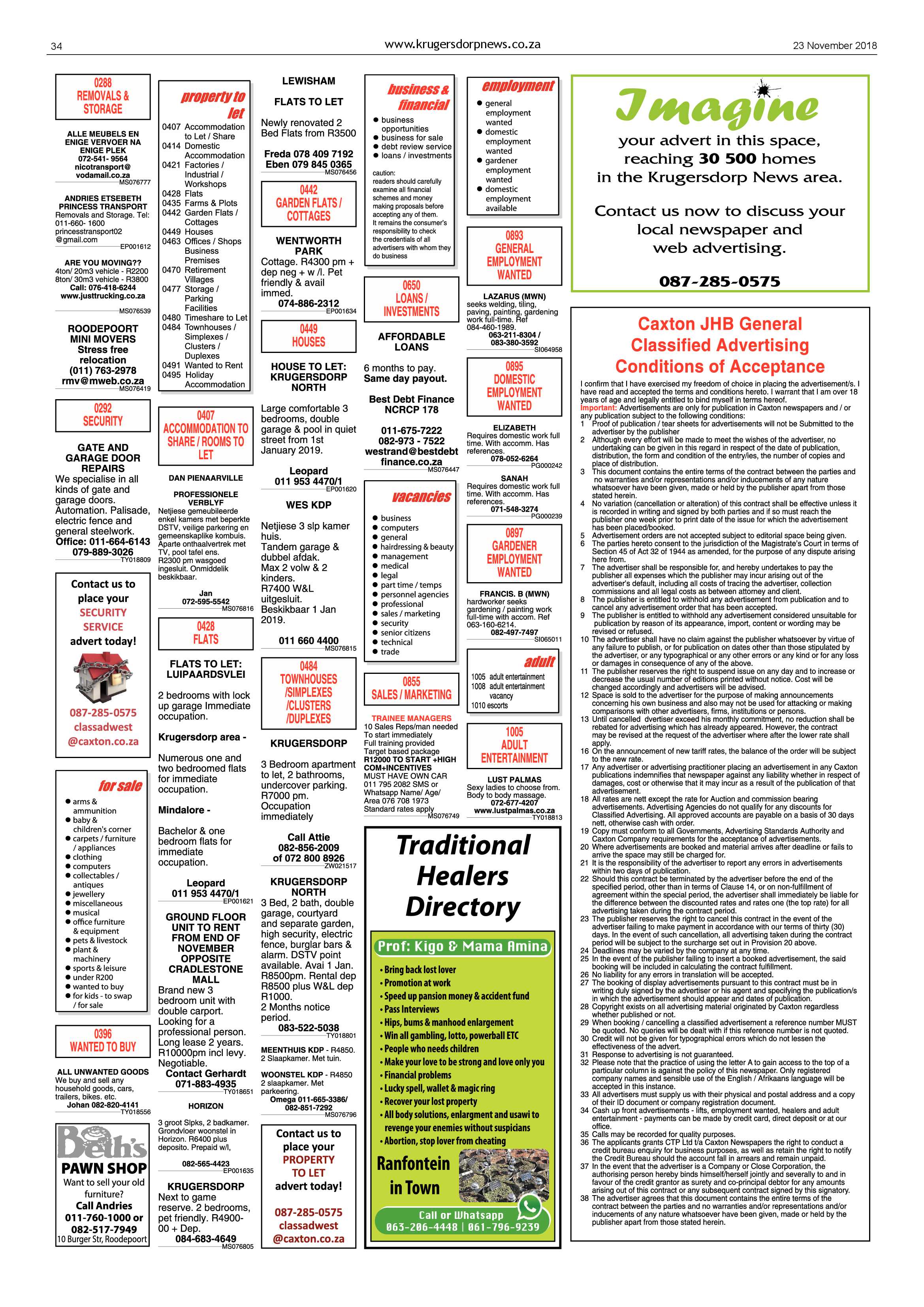 Krugersdorp News 23 November 2018 page 34