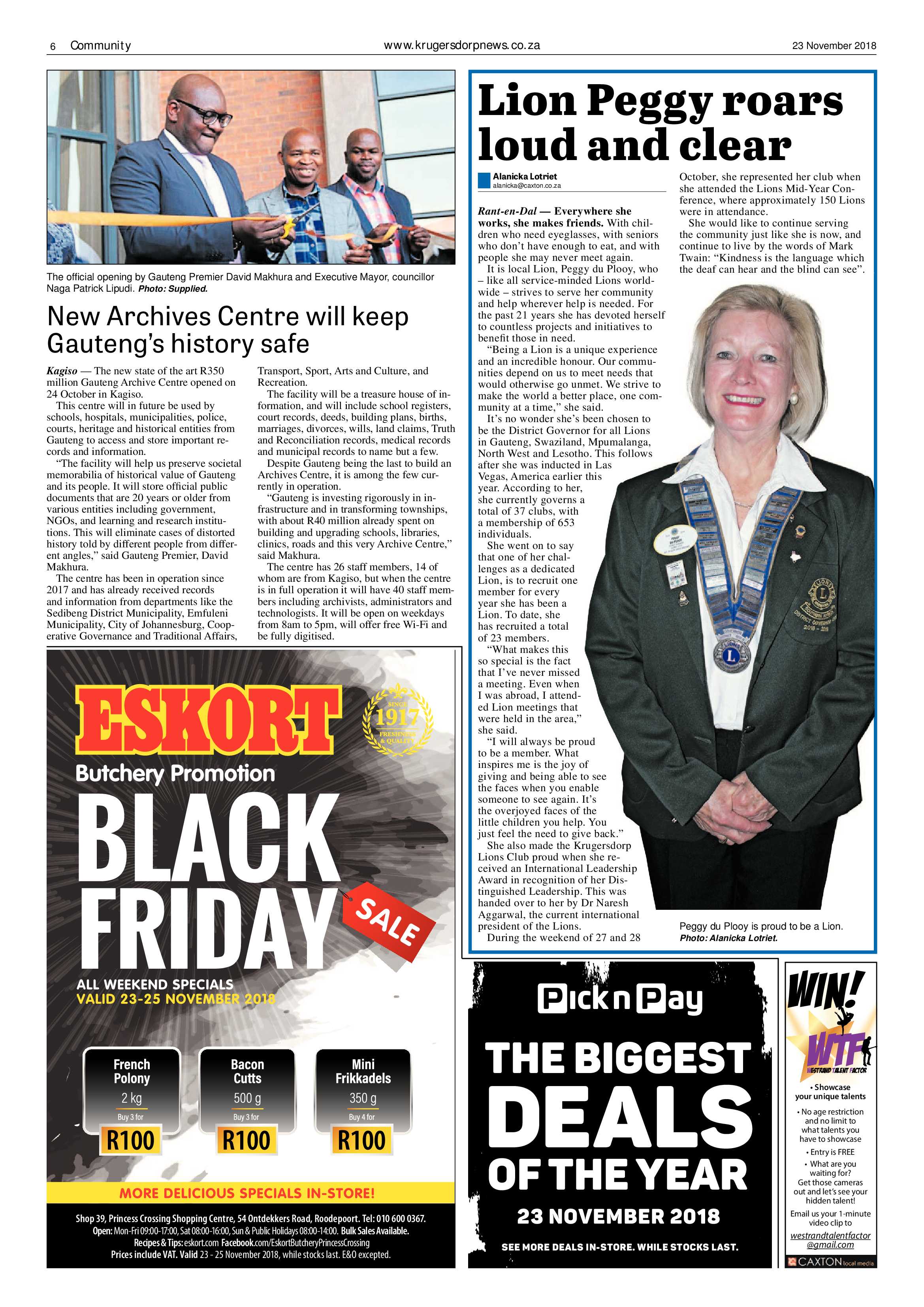 Krugersdorp News 23 November 2018 page 6