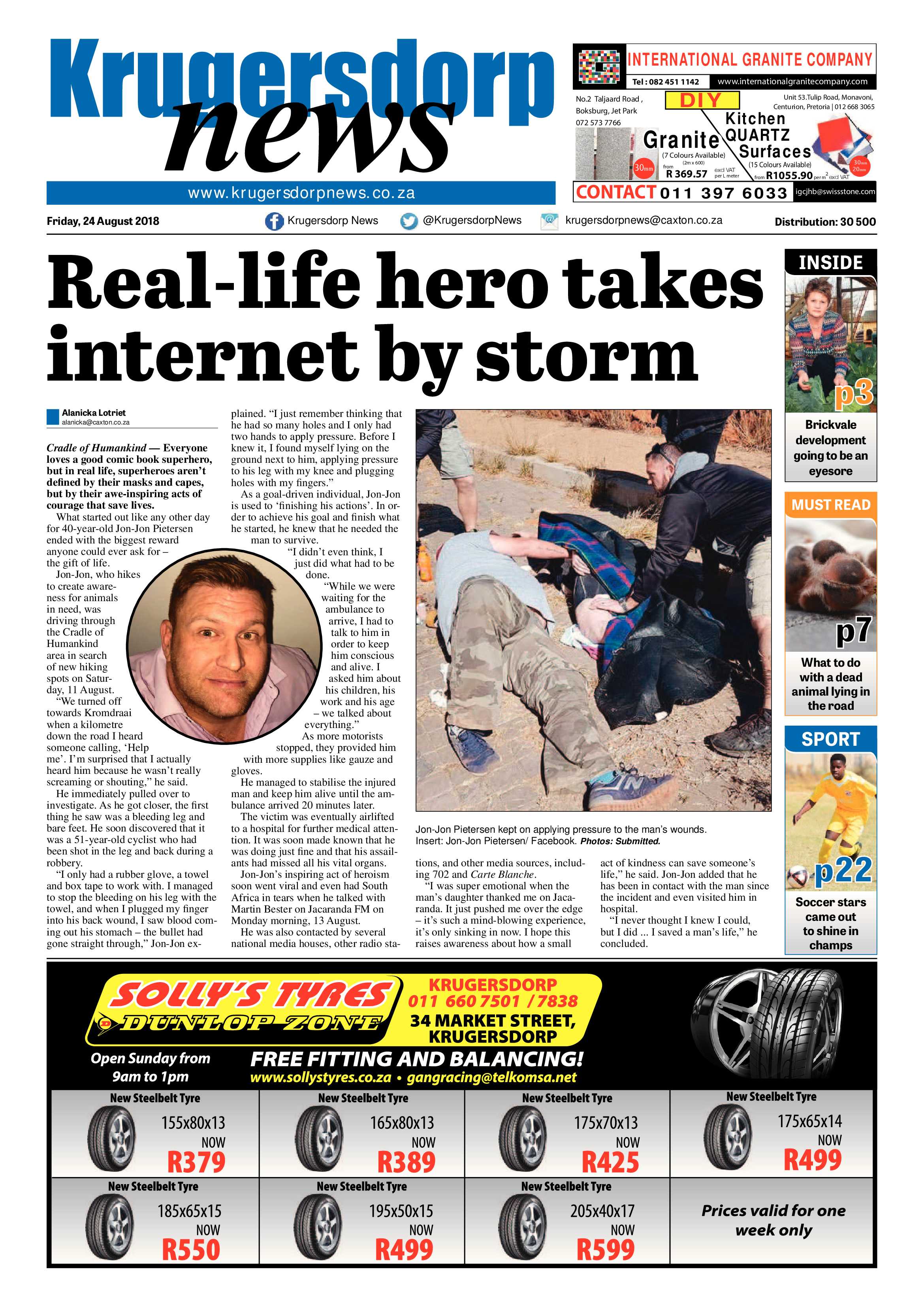 Krugersdorp News 24 August 2018 page 1