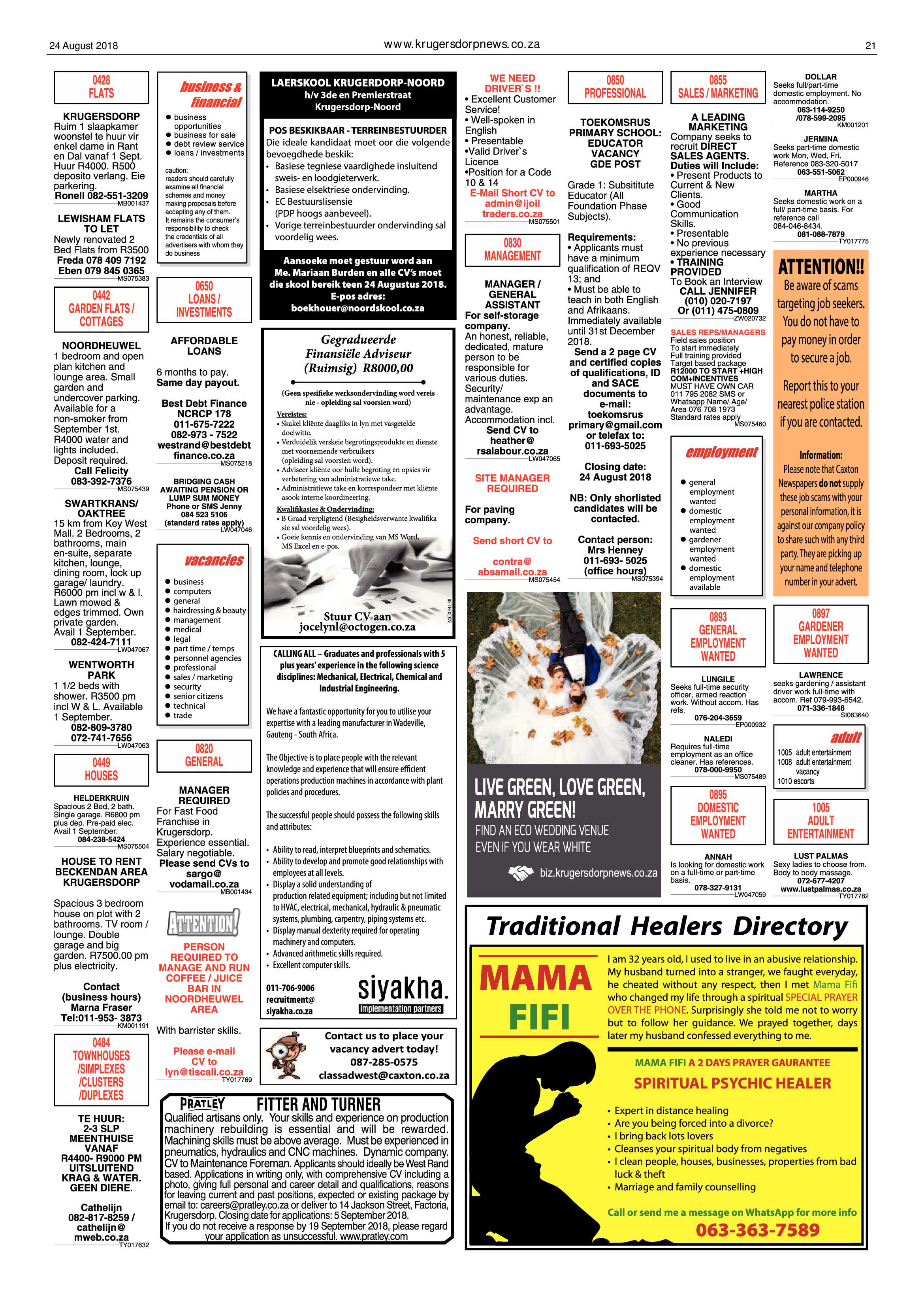 Krugersdorp News 24 August 2018 page 21