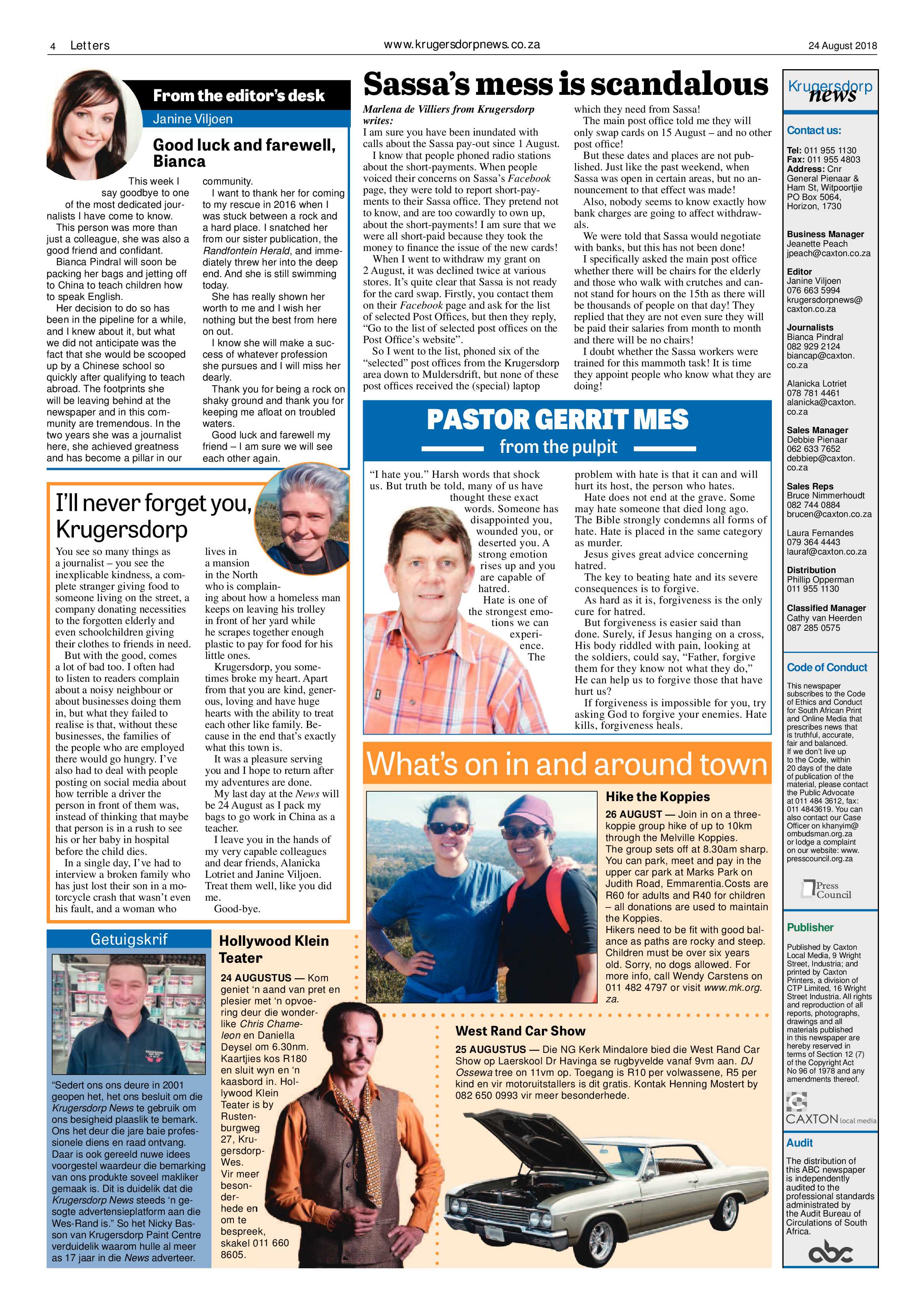 Krugersdorp News 24 August 2018 page 4