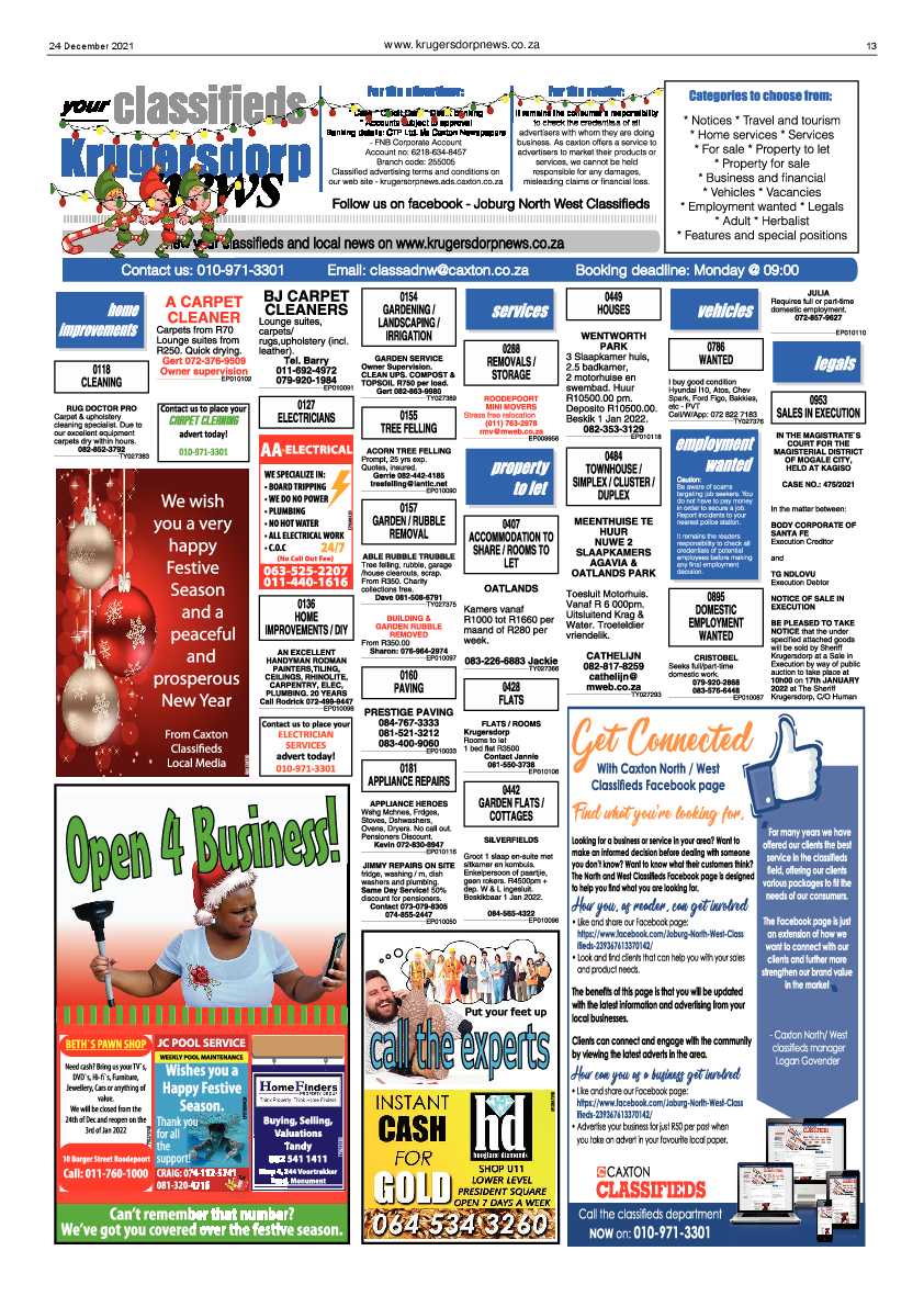 Krugersdorp News 24 December 2021 page 13