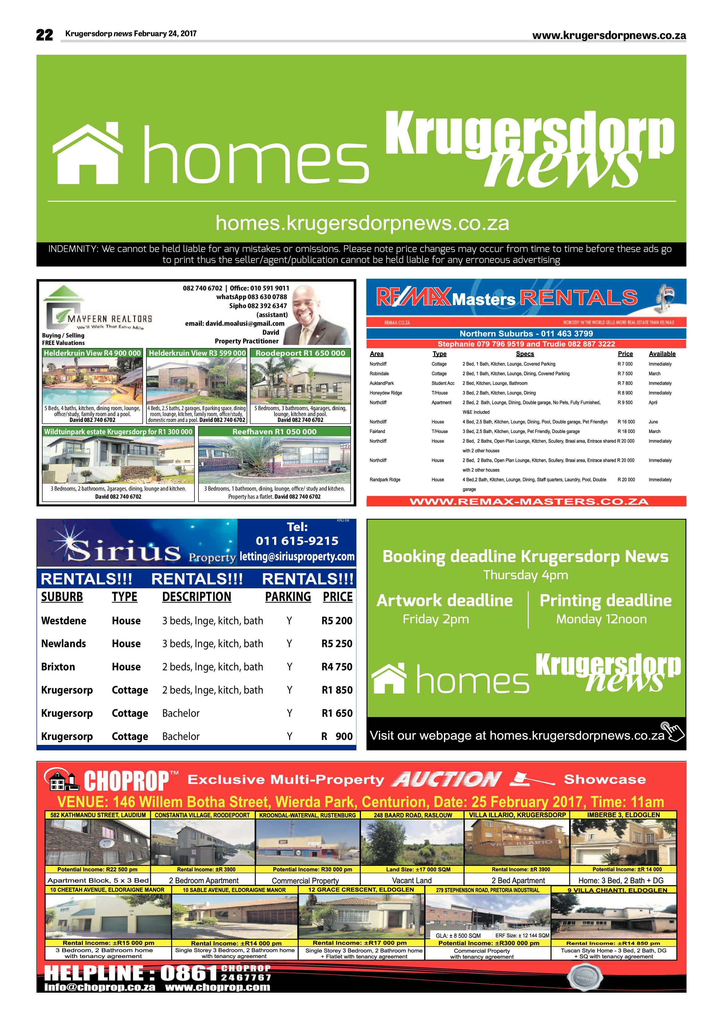 Krugersdorp News 24 February 2017 page 22
