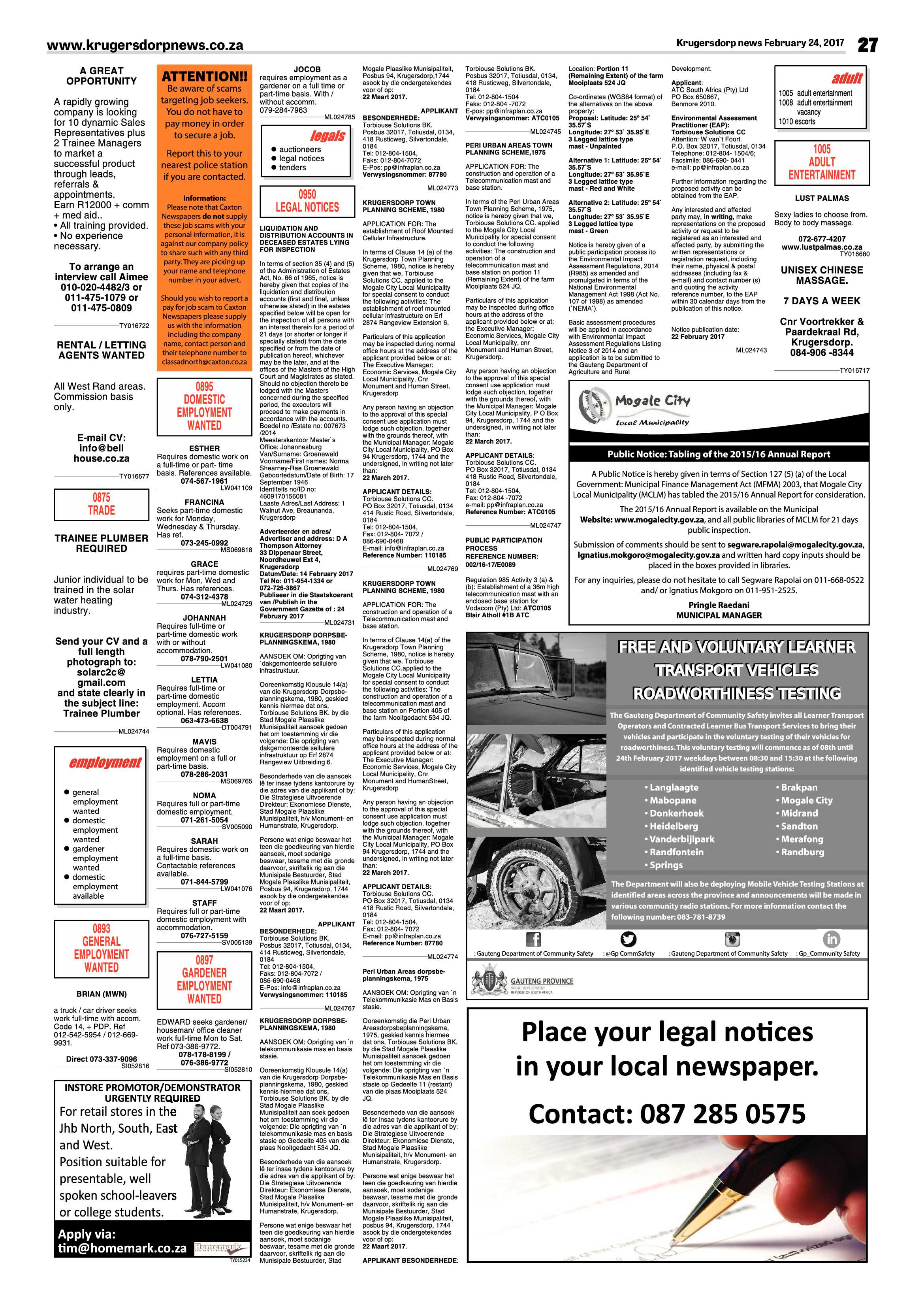 Krugersdorp News 24 February 2017 page 27