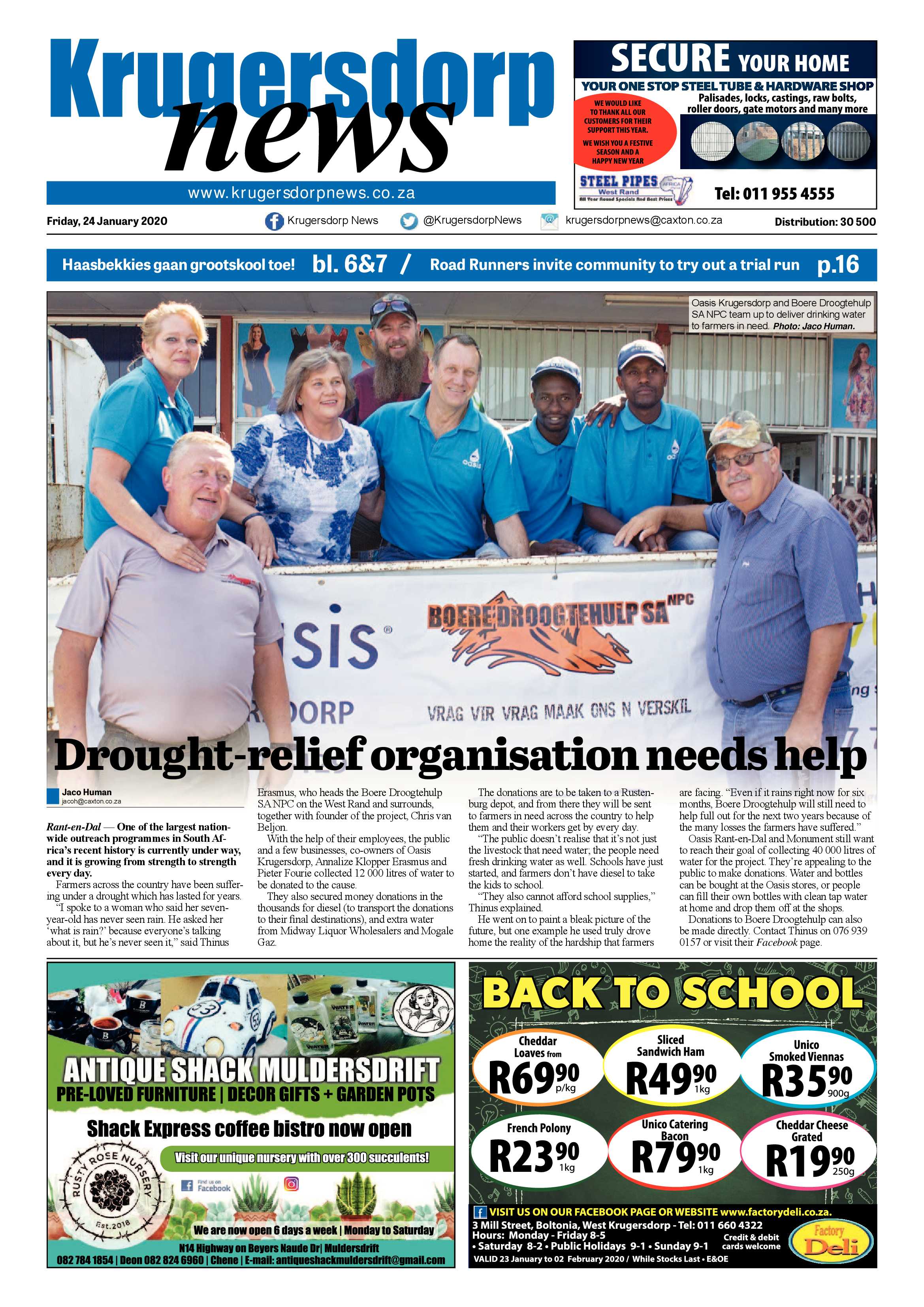 Krugersdorp News 24 January 2020 page 1