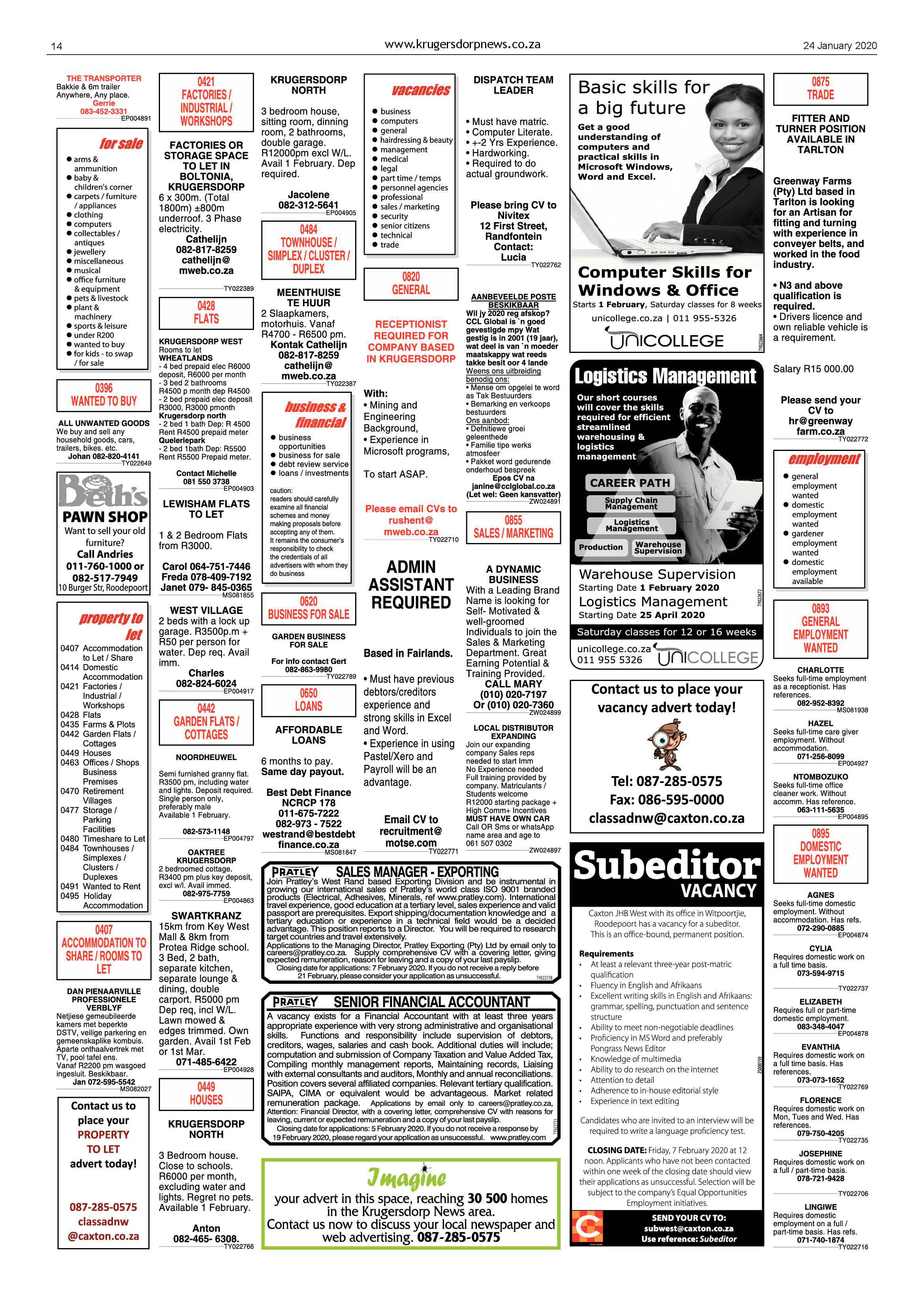 Krugersdorp News 24 January 2020 page 14