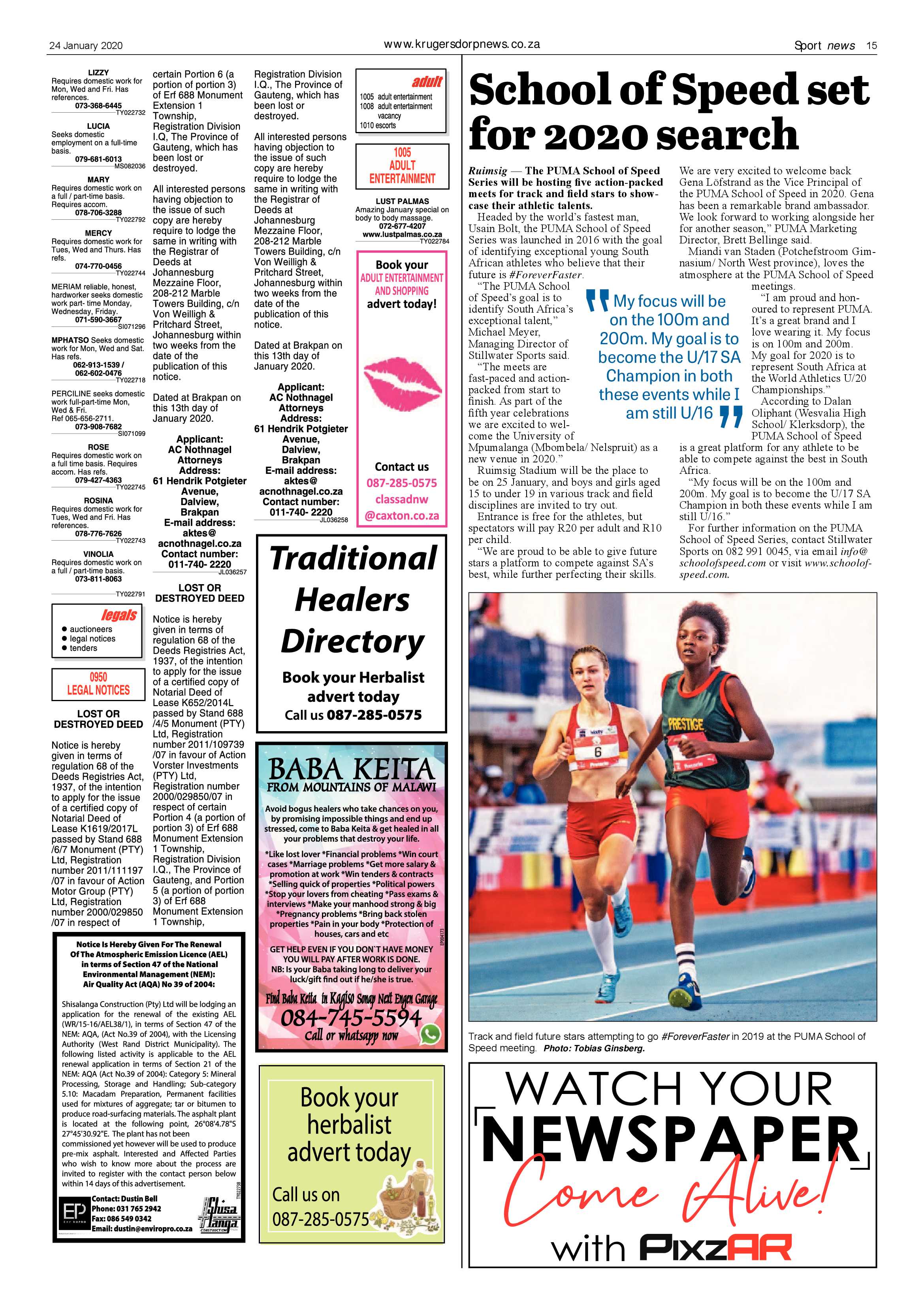 Krugersdorp News 24 January 2020 page 15