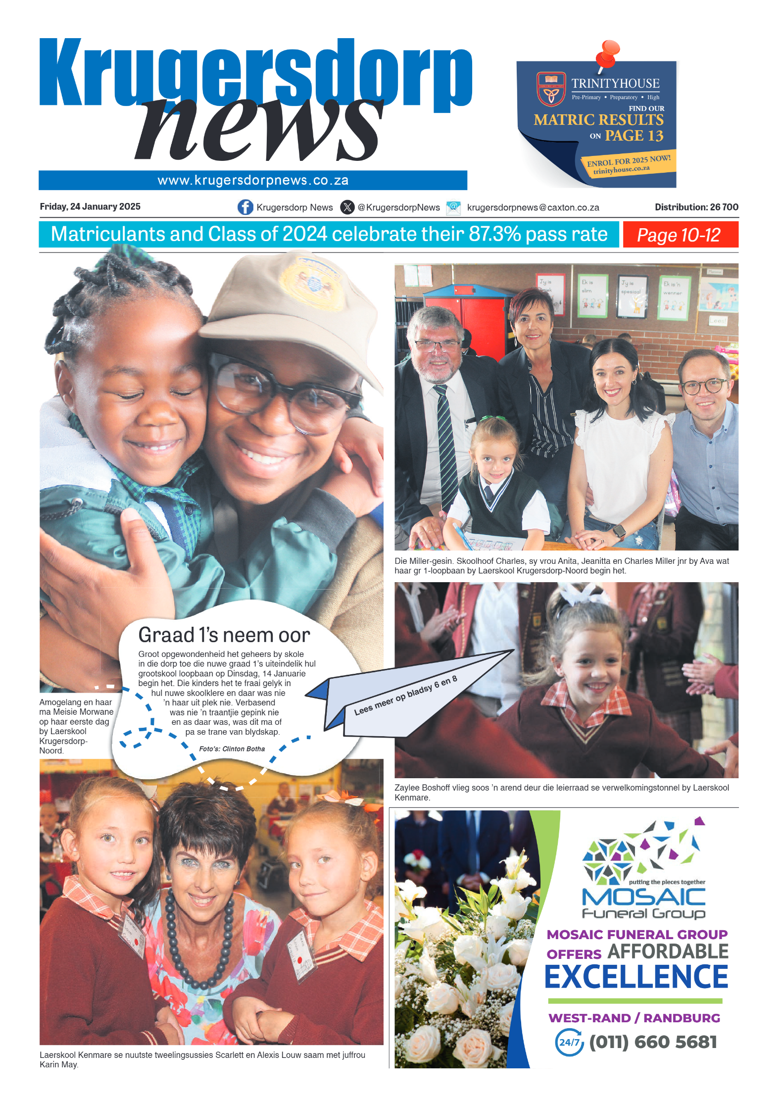 Krugersdorp News 24 January 2025 page 1