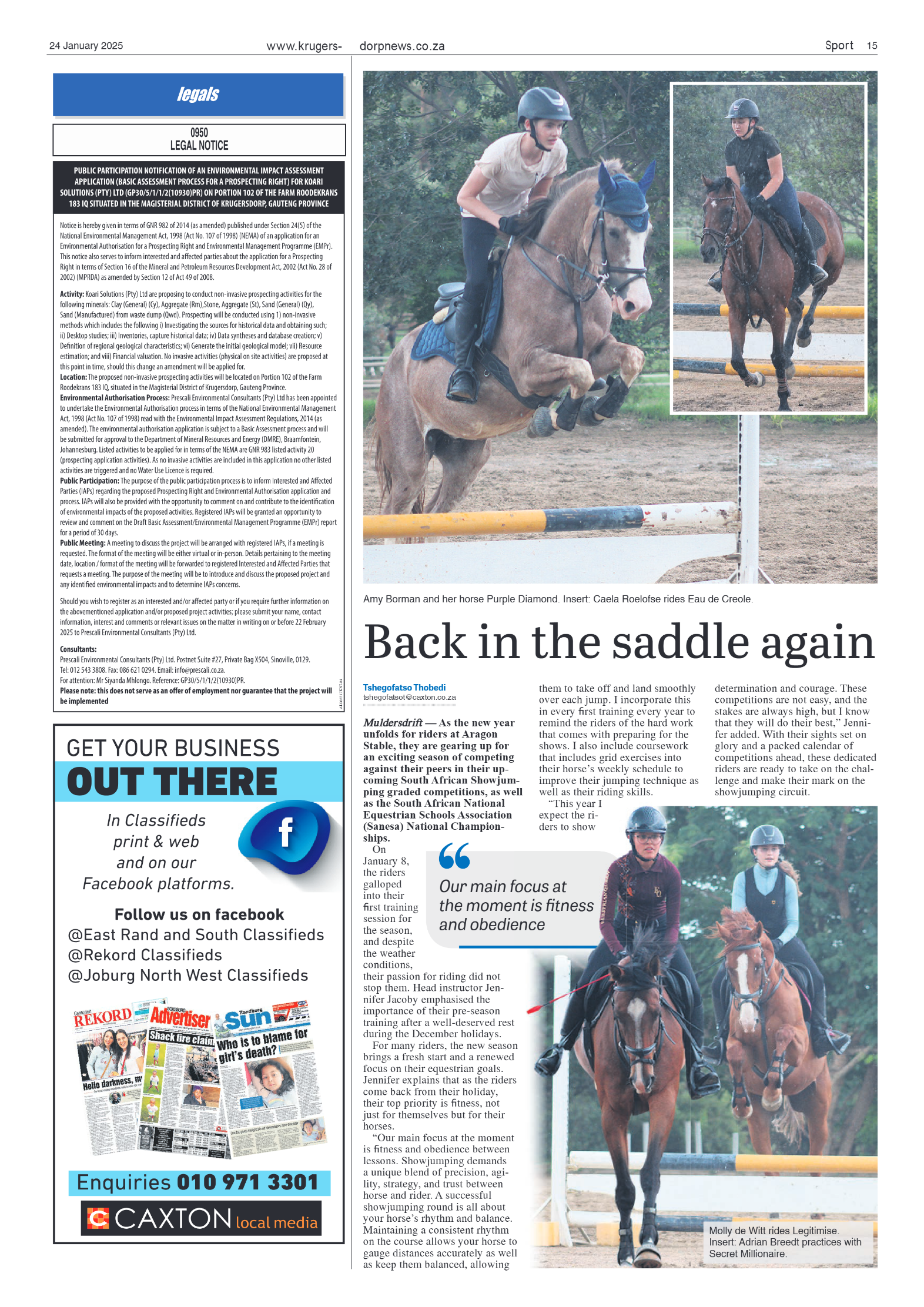 Krugersdorp News 24 January 2025 page 15