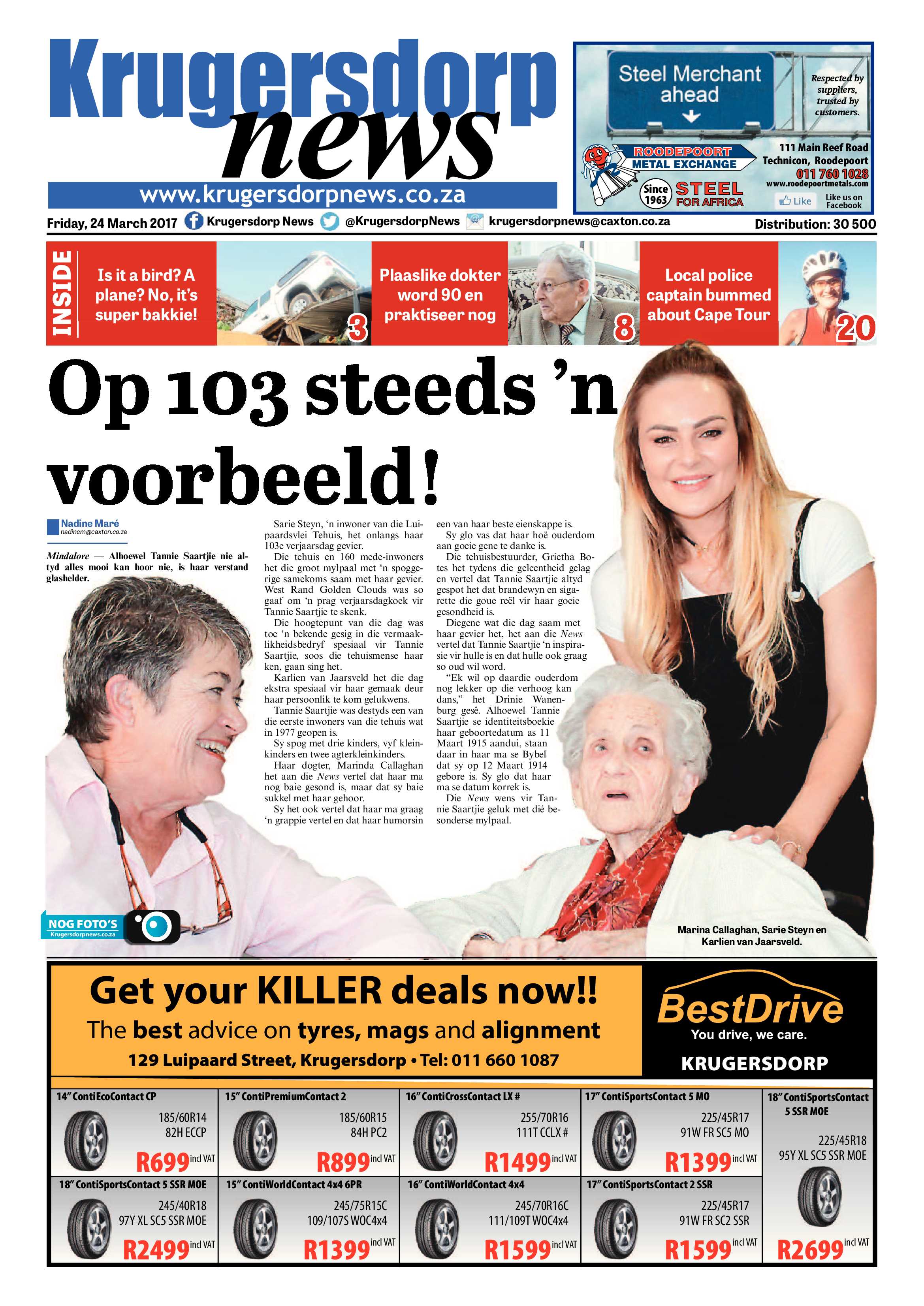 Krugersdorp News 24 March 2017 page 1
