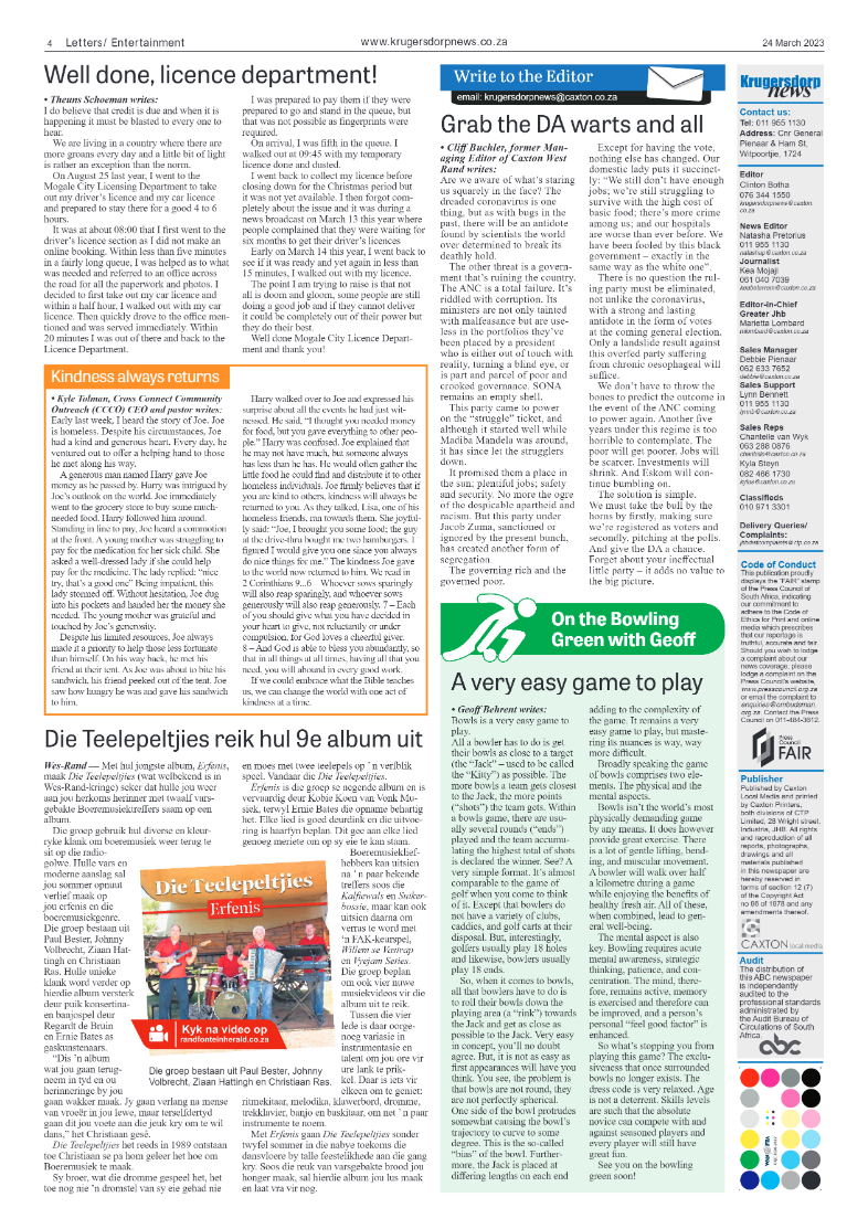 Krugersdorp News 24 March 2023 page 4