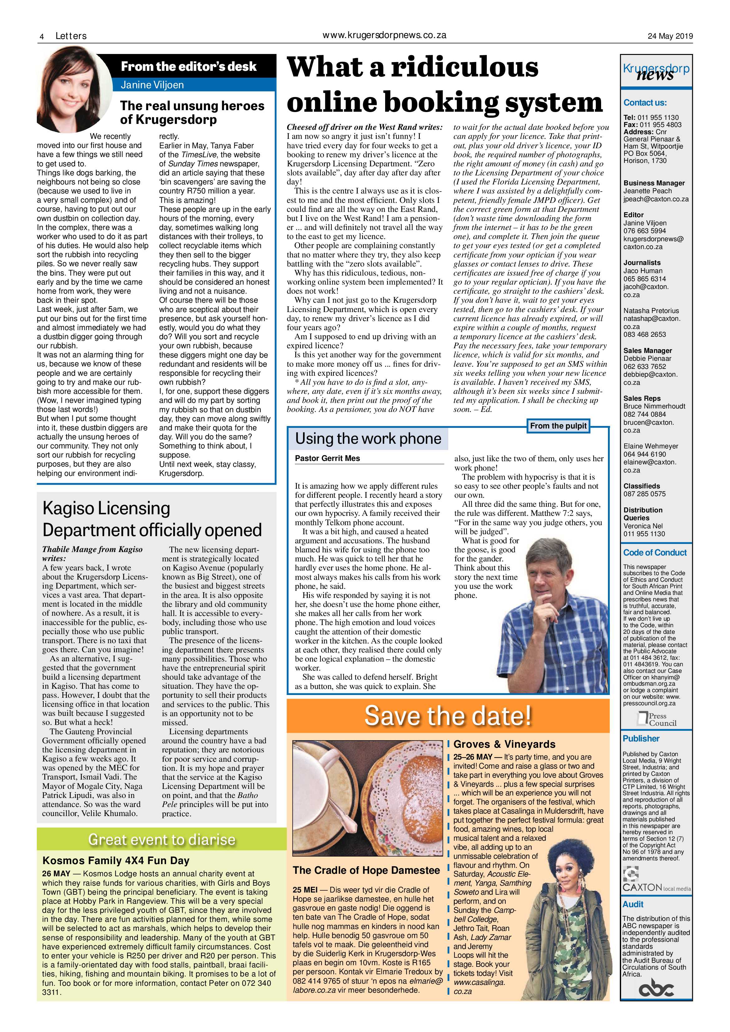 Krugersdorp News 24 May 2019 page 4