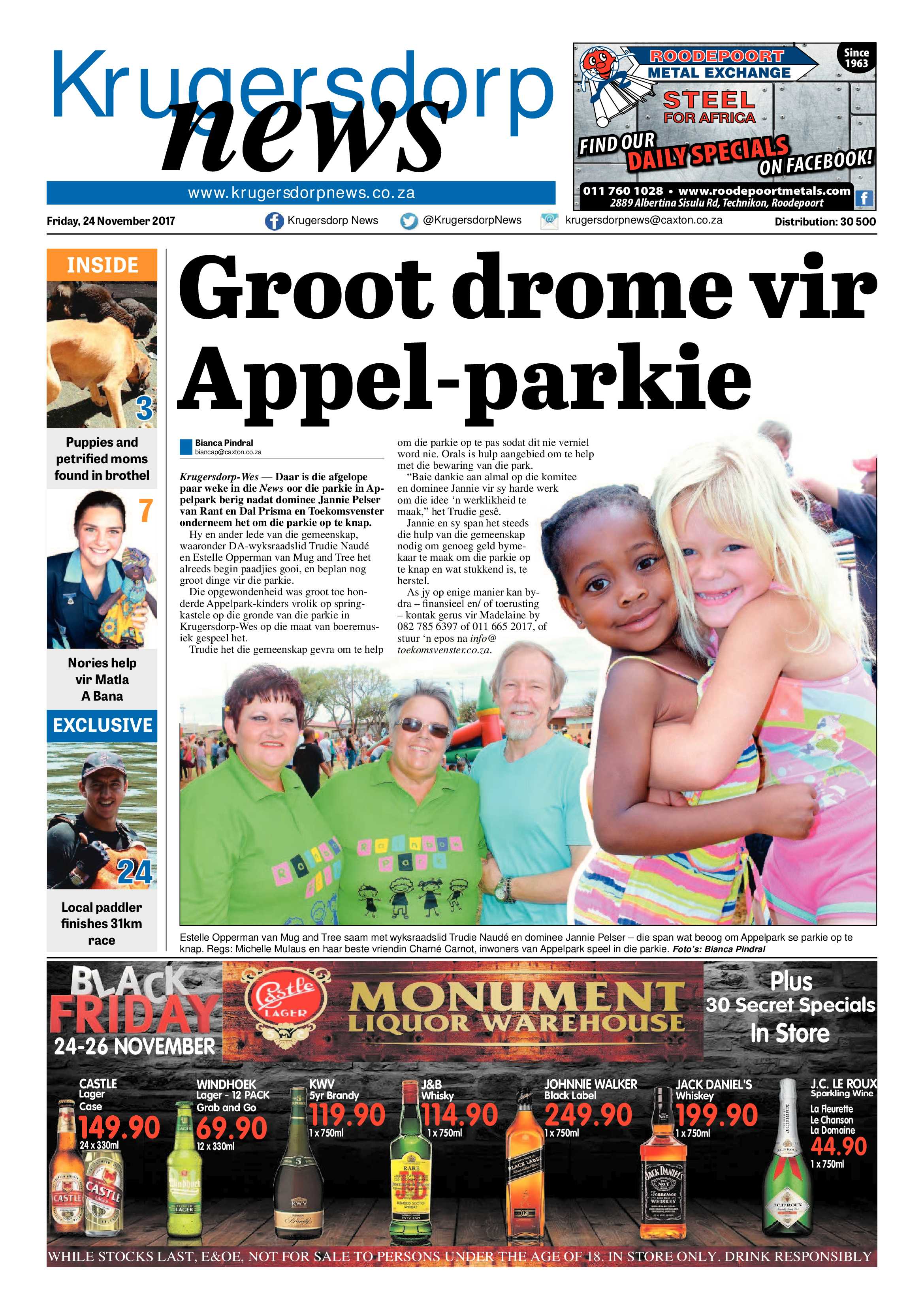 Krugersdorp News 24 November 2017 page 1