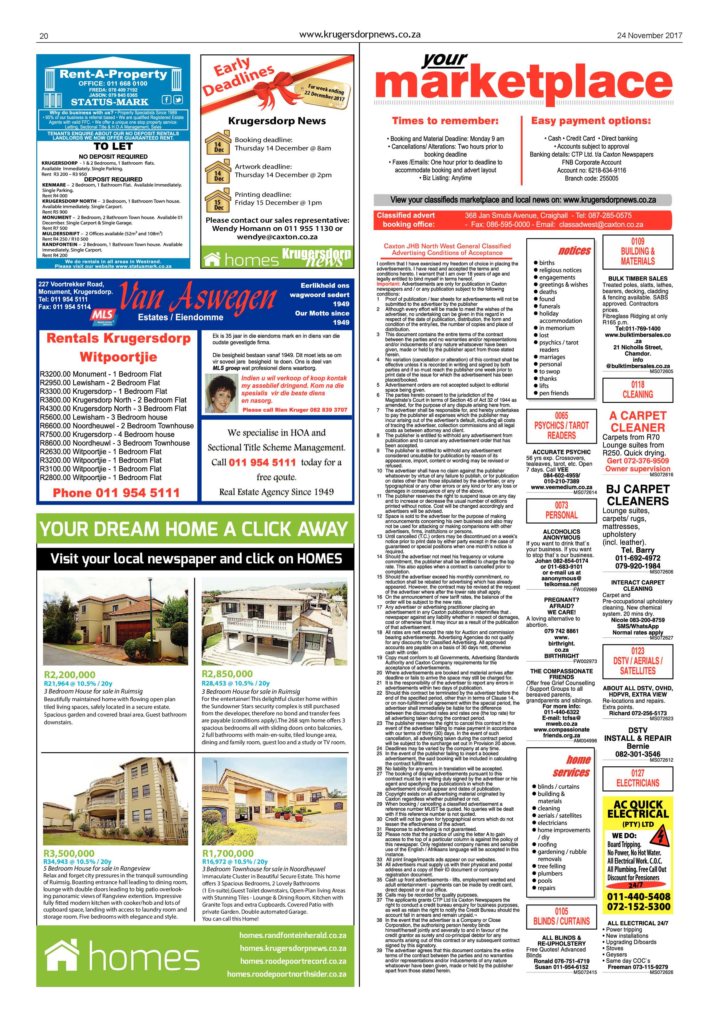 Krugersdorp News 24 November 2017 page 20