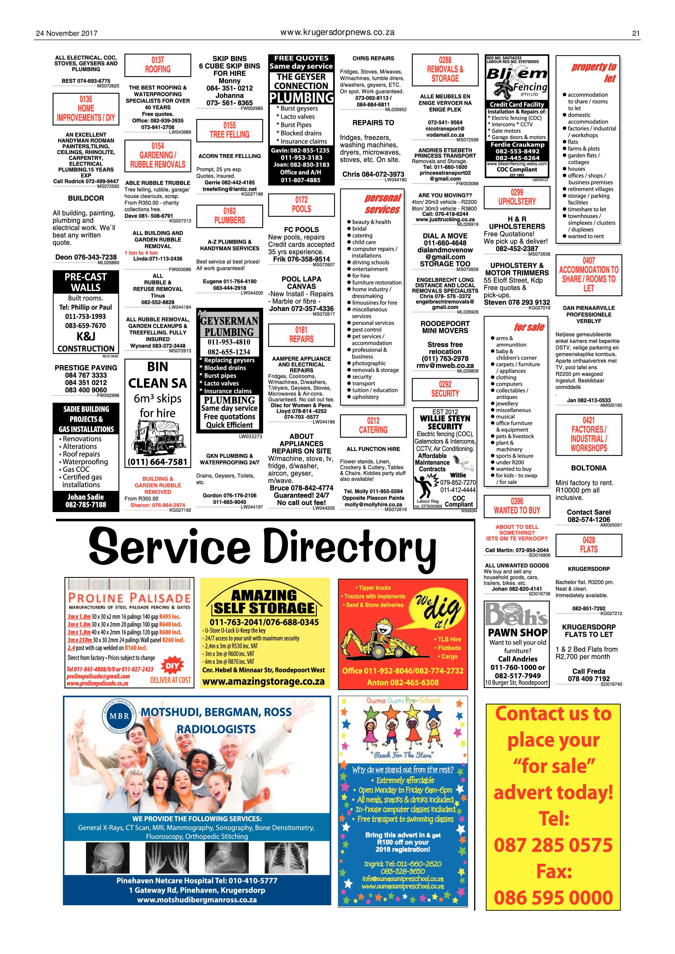 Krugersdorp News 24 November 2017 page 21