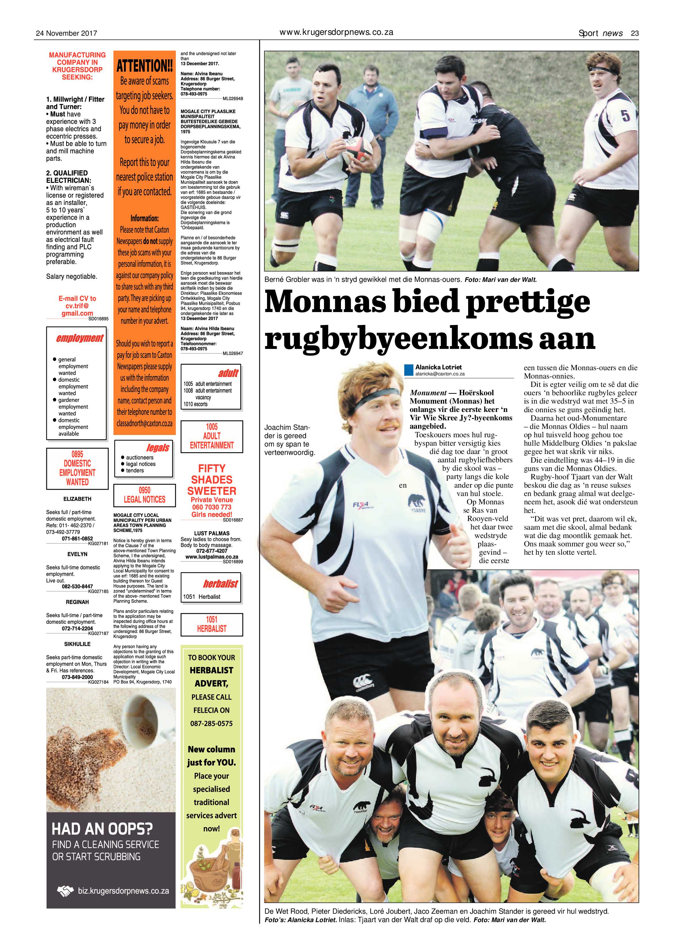 Krugersdorp News 24 November 2017 page 23