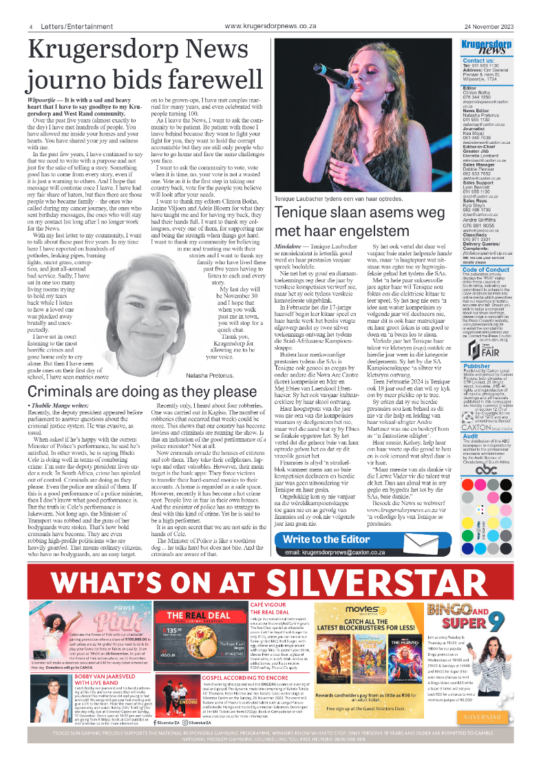 Krugersdorp News 24 November 2023 page 4