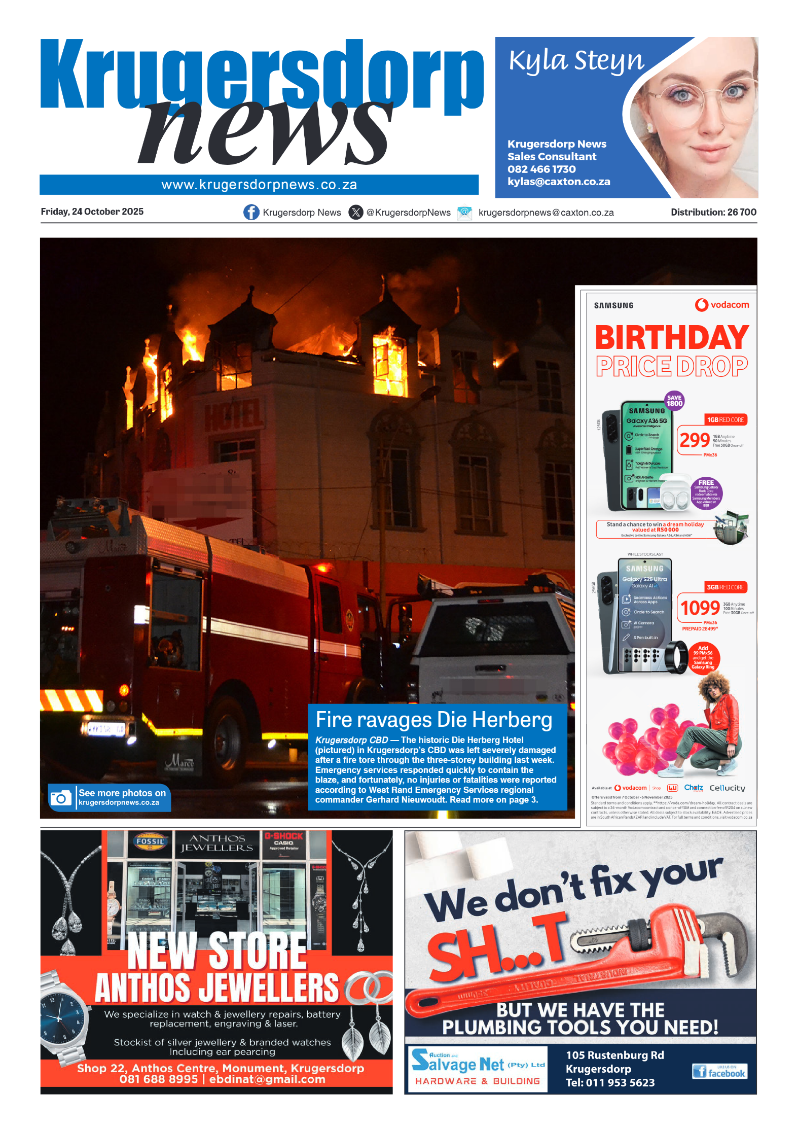 Krugersdorp News 24 October 2025 page 1