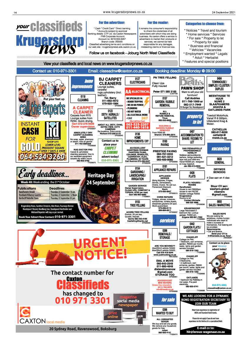 Krugersdorp News 24 September 2021 page 14