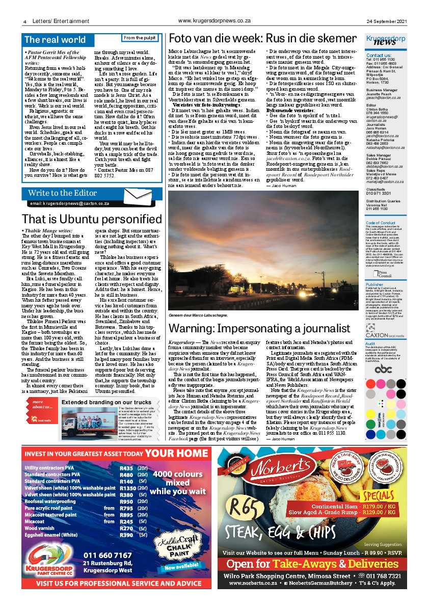 Krugersdorp News 24 September 2021 page 4