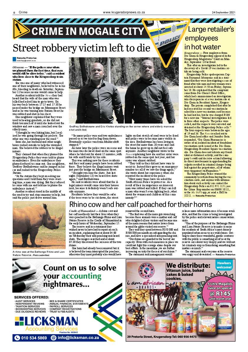 Krugersdorp News 24 September 2021 page 8