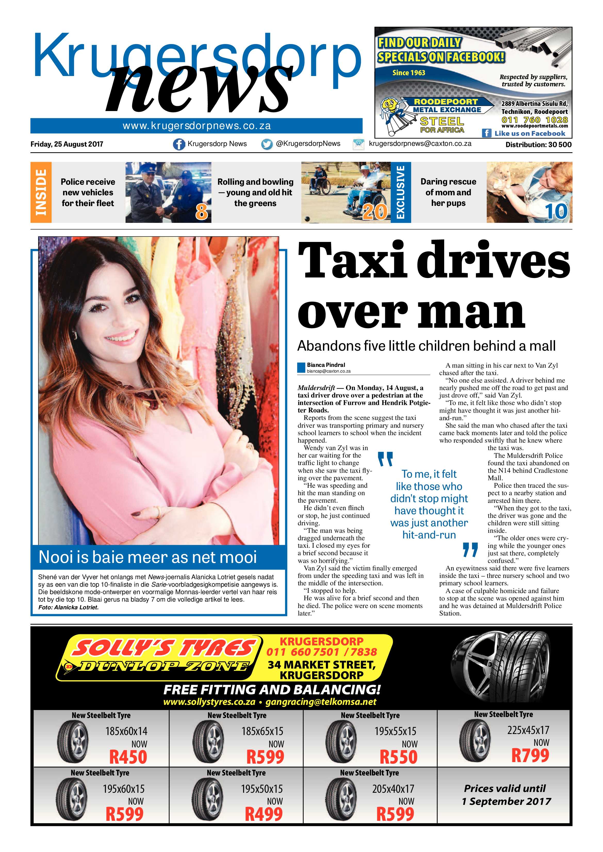 Krugersdorp News 25 August 2017 page 1