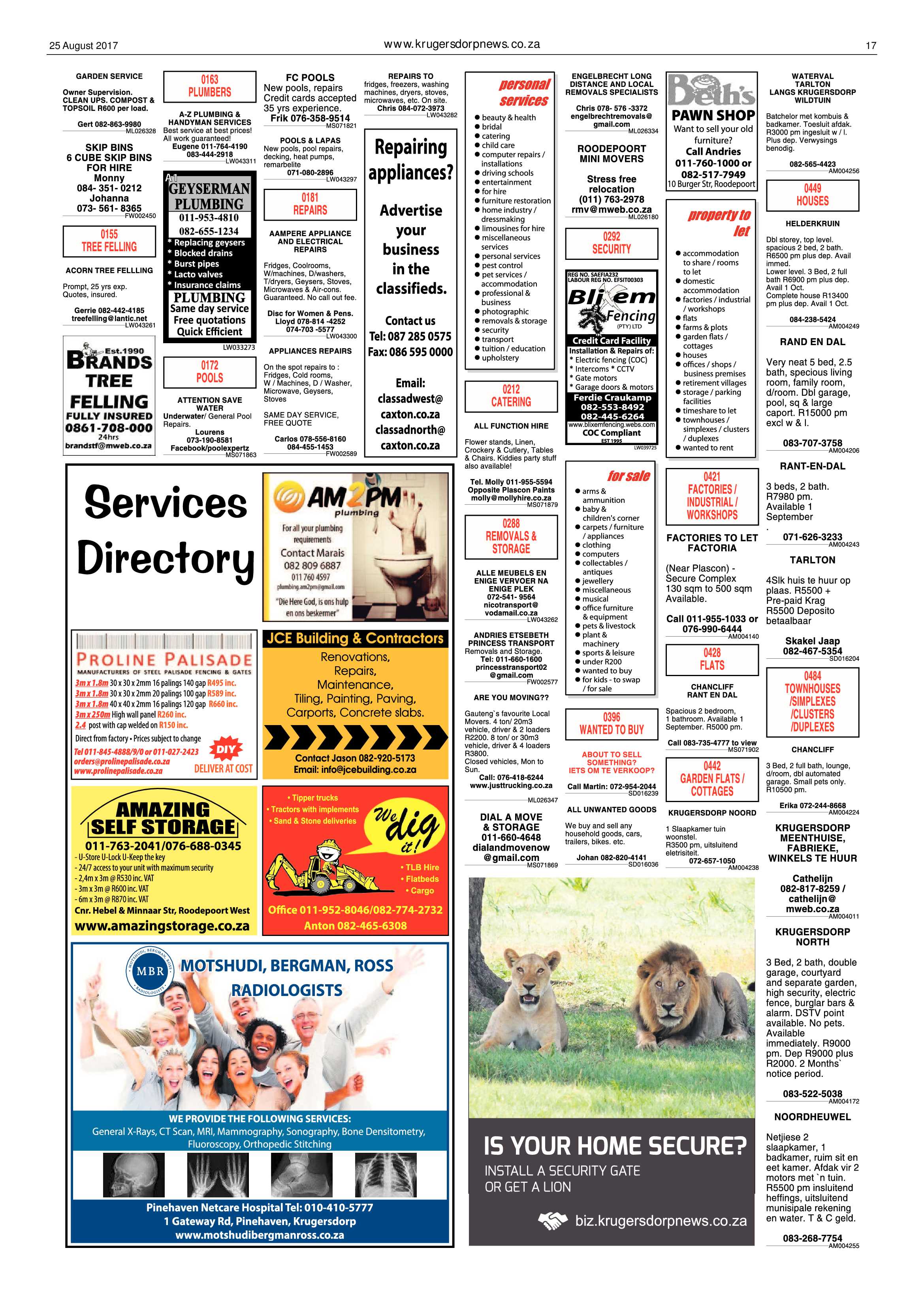 Krugersdorp News 25 August 2017 page 17